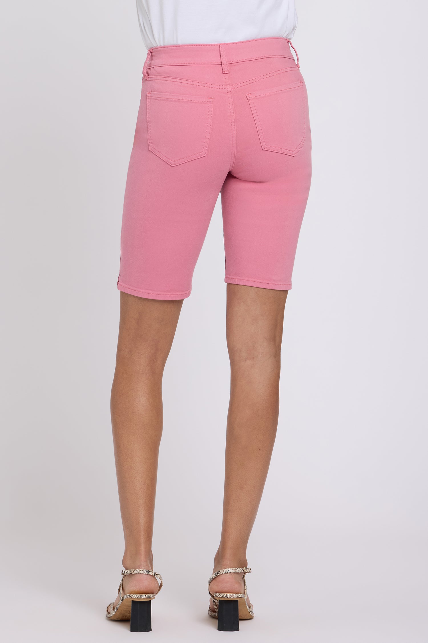 NYDJ Briella 11 Inch Denim Shorts With Side Slits - Desert Rose