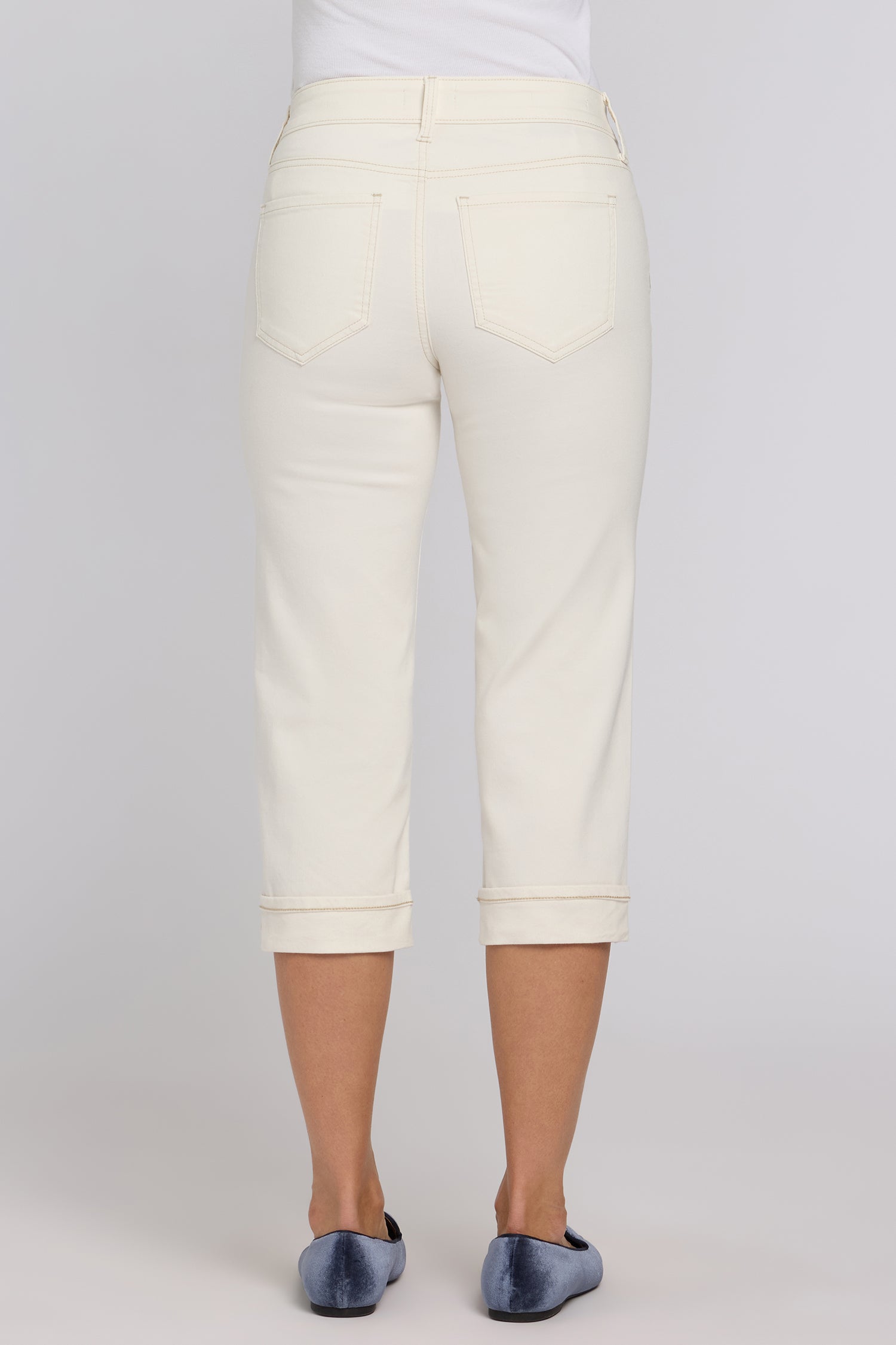 NYDJ Marilyn Straight Crop Jeans With Cuffs - Vintage White