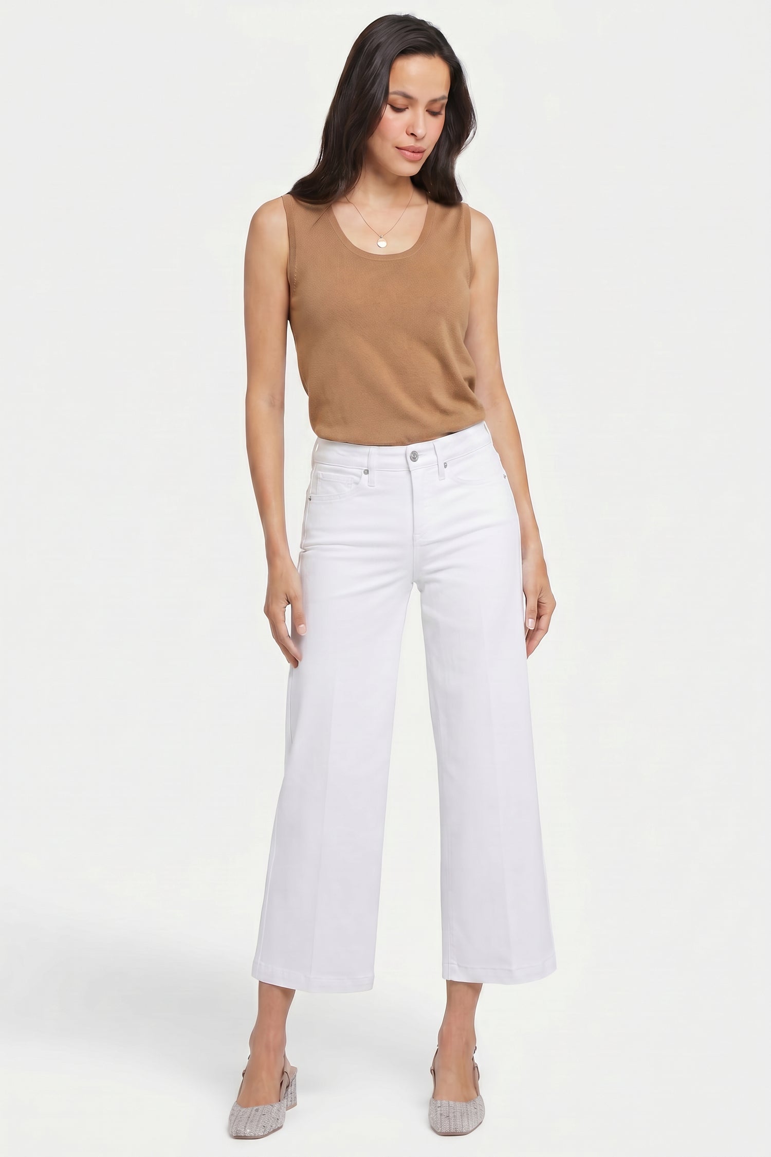 NYDJ Teresa Wide Leg Ankle Jeans  - Optic White