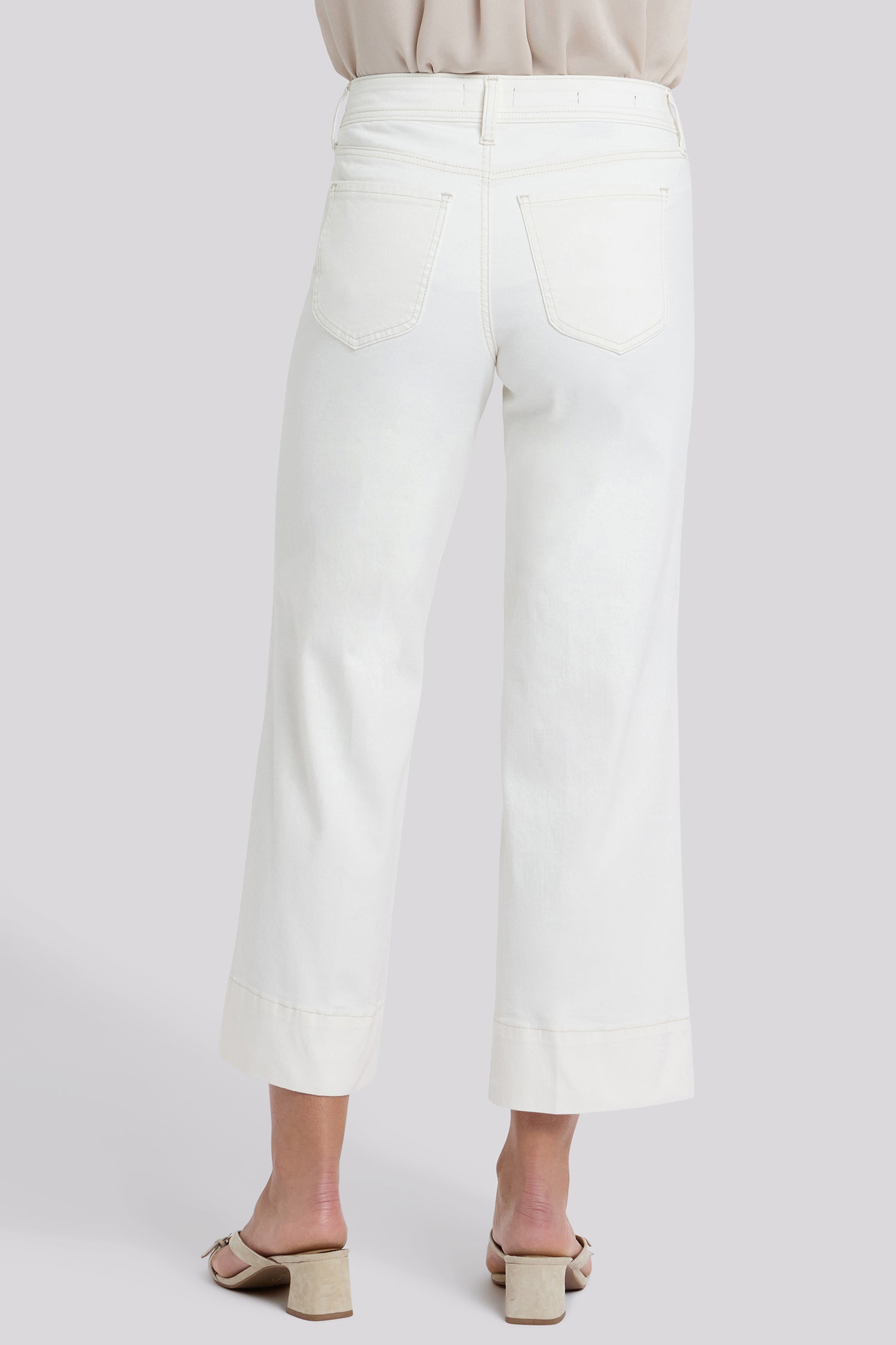 NYDJ Teresa Wide Leg Ankle Jeans With Front Seams - Vintage White