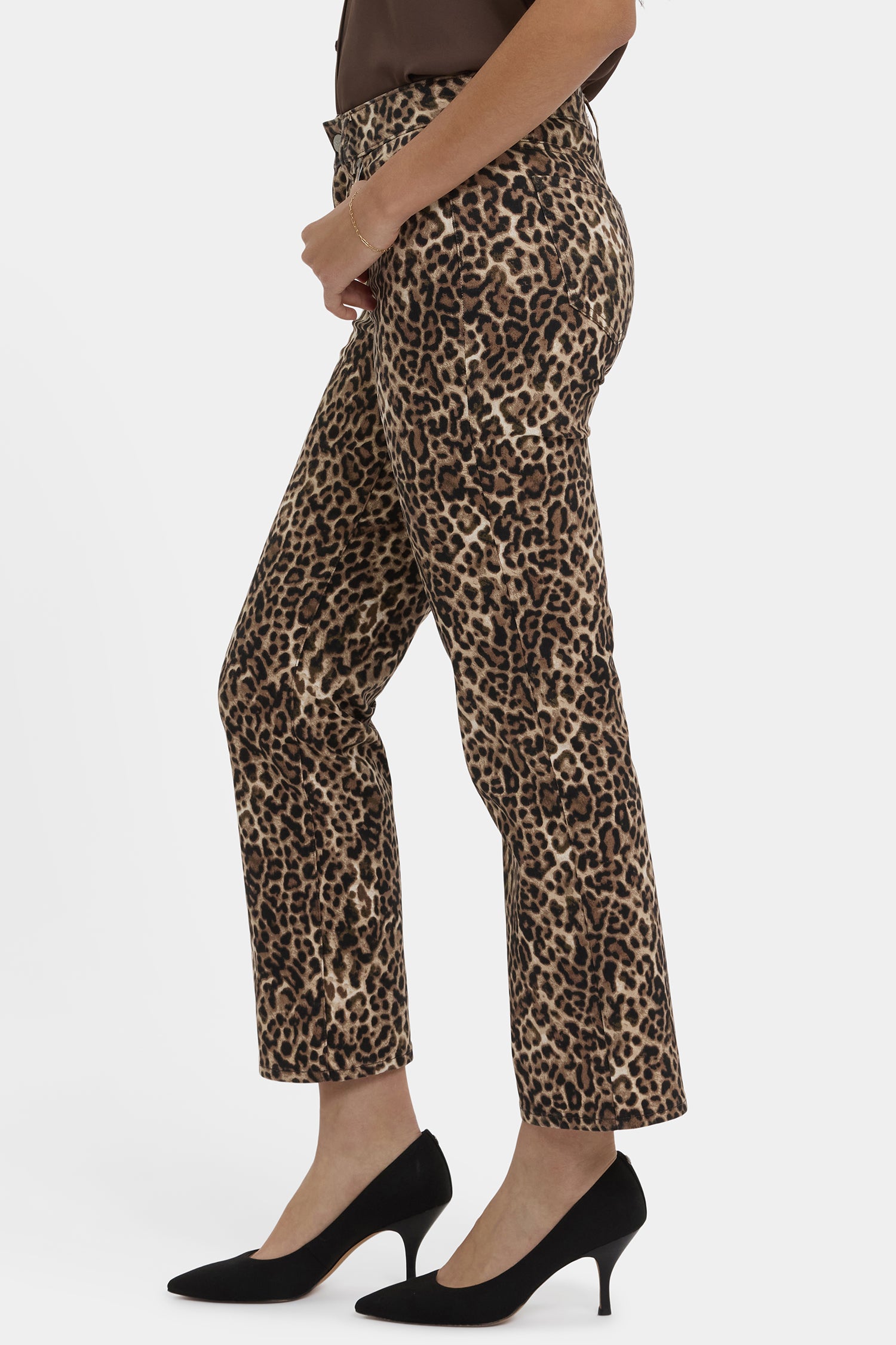 NYDJ Marilyn Straight Ankle Jeans In Leopard Print Denim - Savanna Leopard
