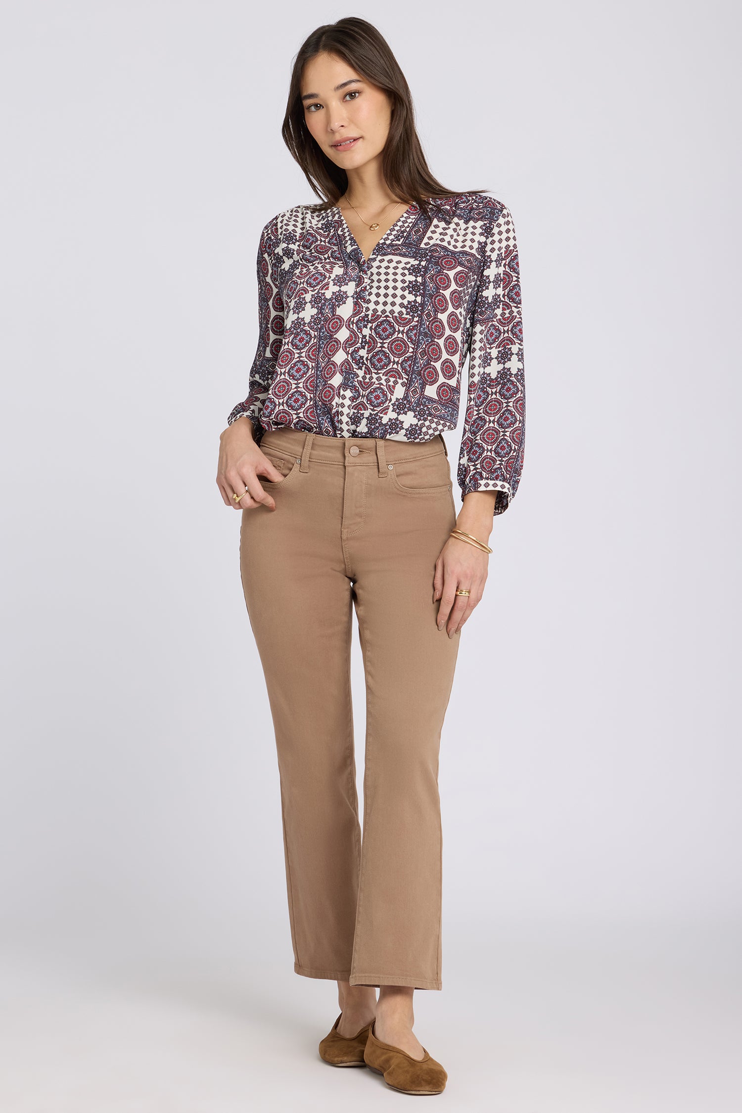 NYDJ Marilyn Straight Ankle Jeans  - Toasted Coconut