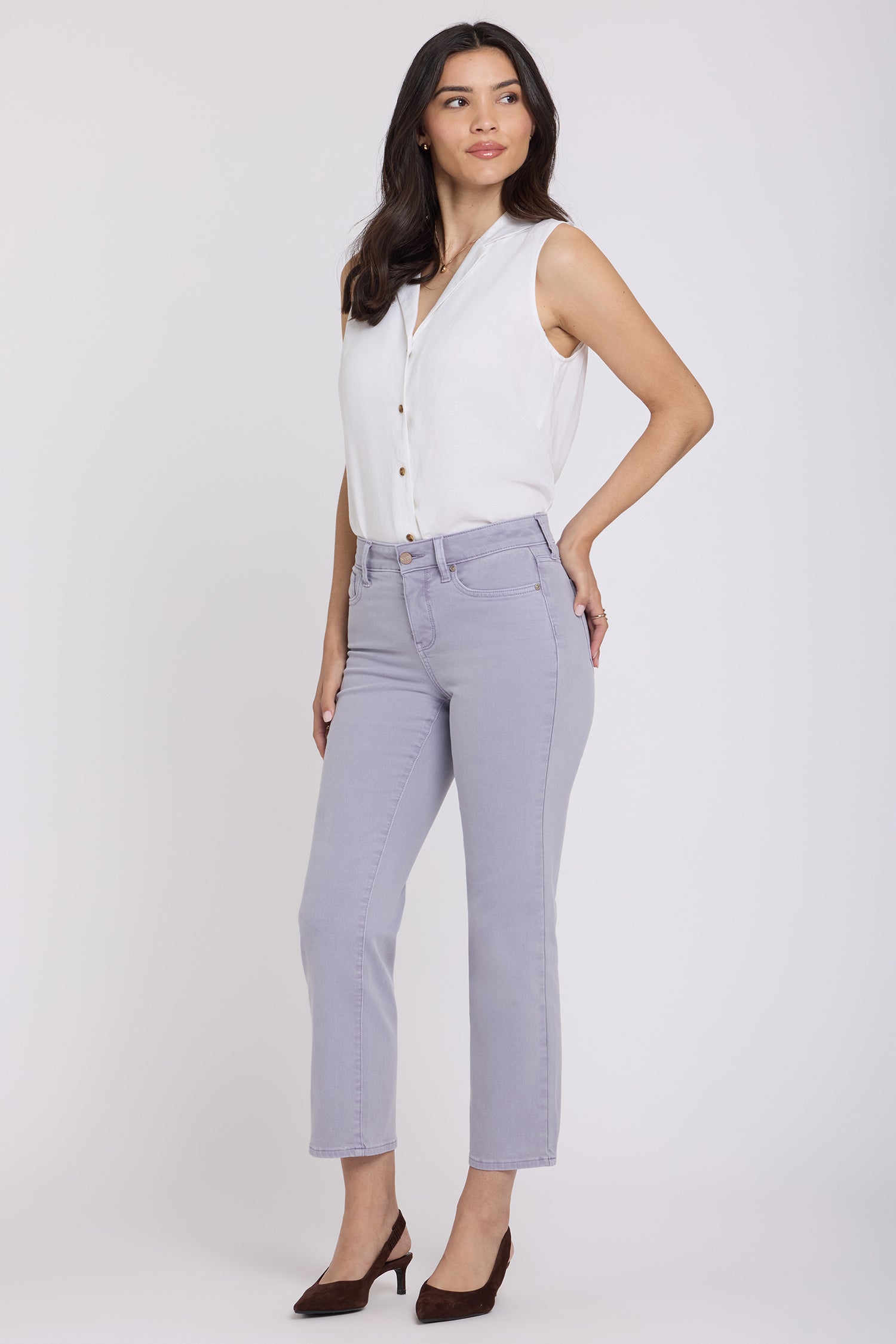 NYDJ Marilyn Straight Ankle Jeans  - Vintage Lavender