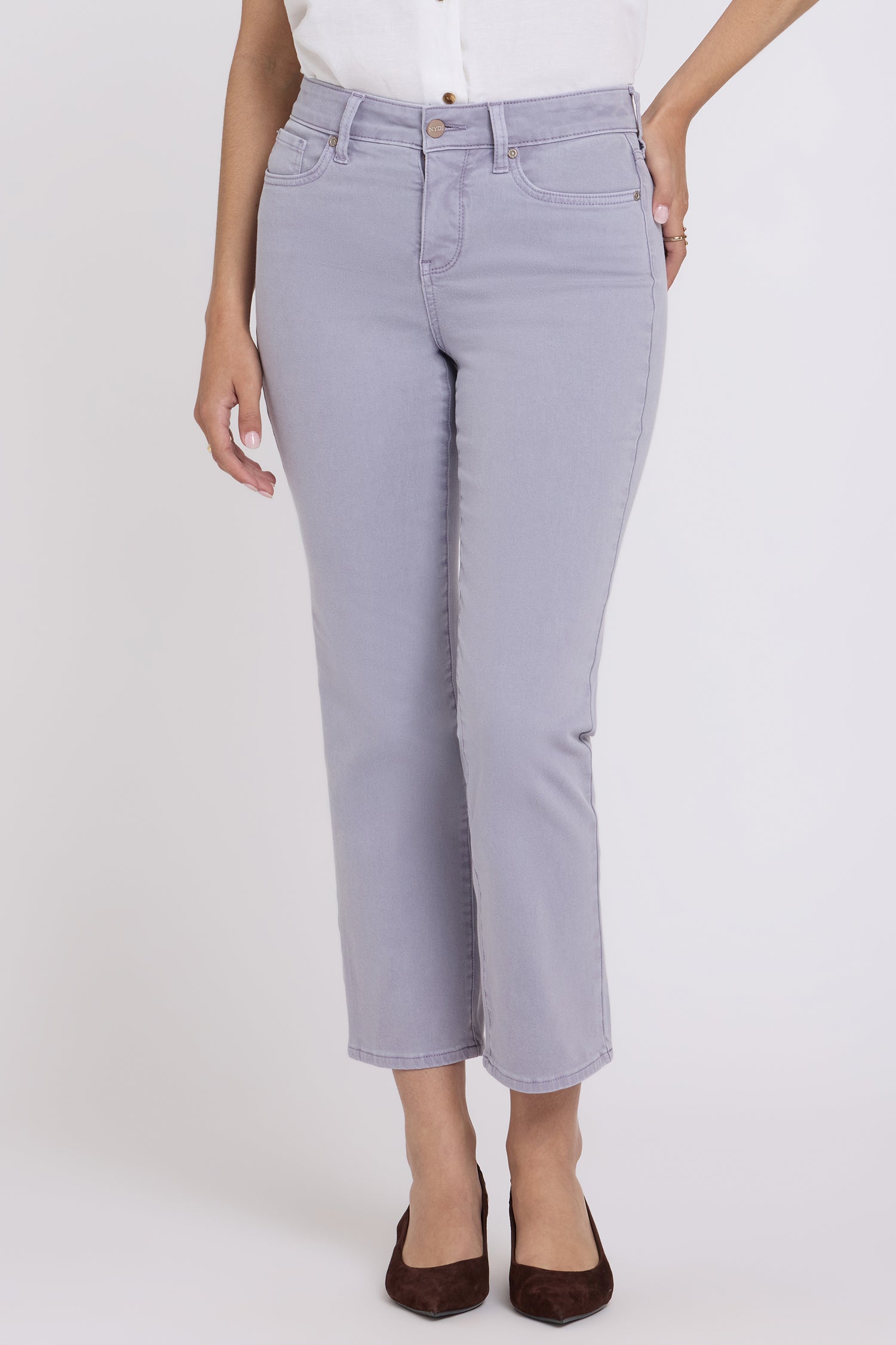NYDJ Marilyn Straight Ankle Jeans  - Vintage Lavender