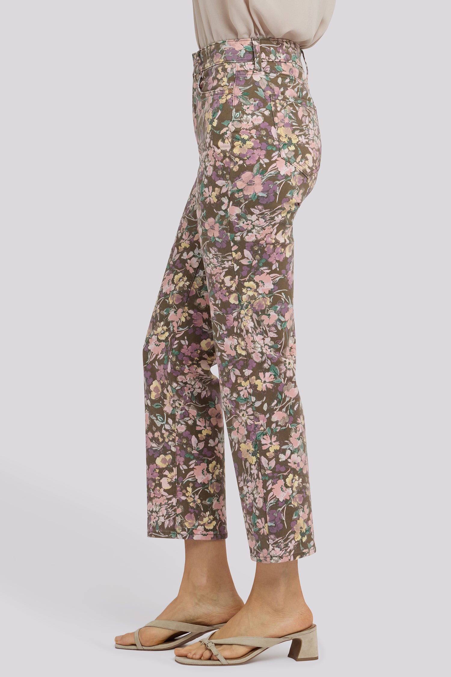 NYDJ Marilyn Straight Ankle Jeans With High Rise - Earth Blooms