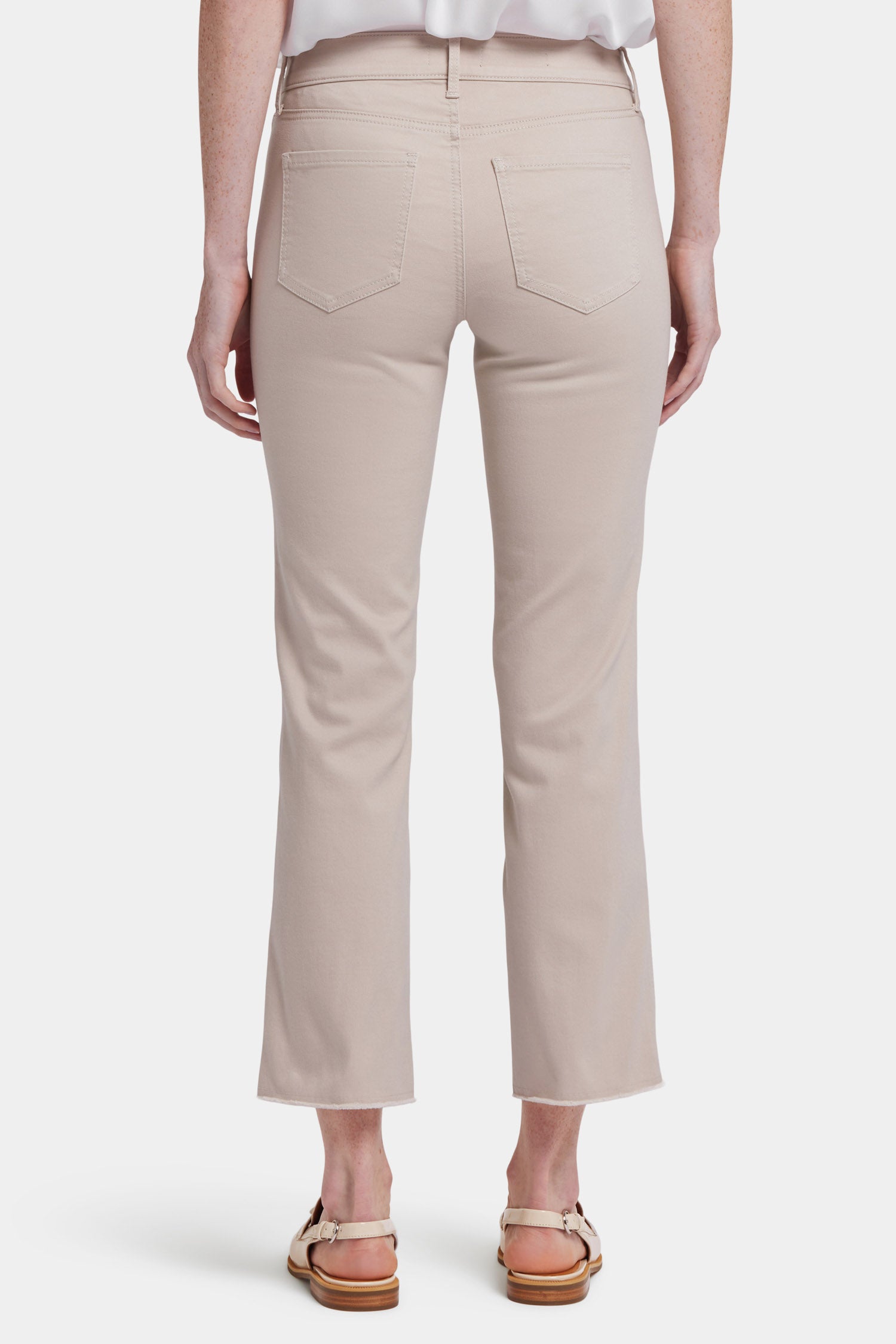 NYDJ Marilyn Straight Ankle Jeans With Patch Pockets And Geo Tape - Feather