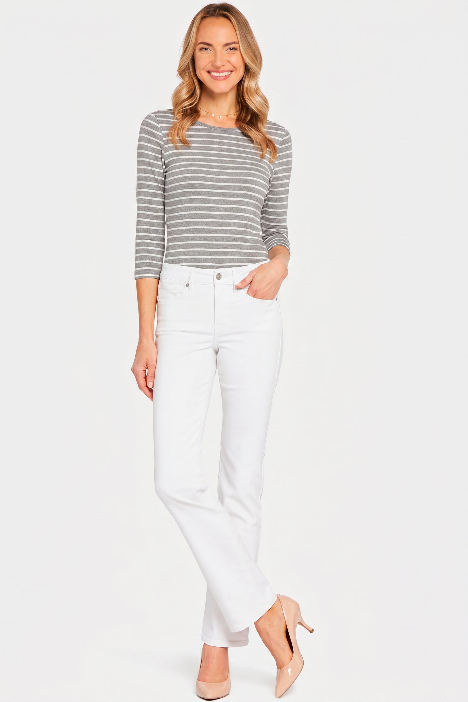 NYDJ Marilyn Straight Jeans  - Optic White