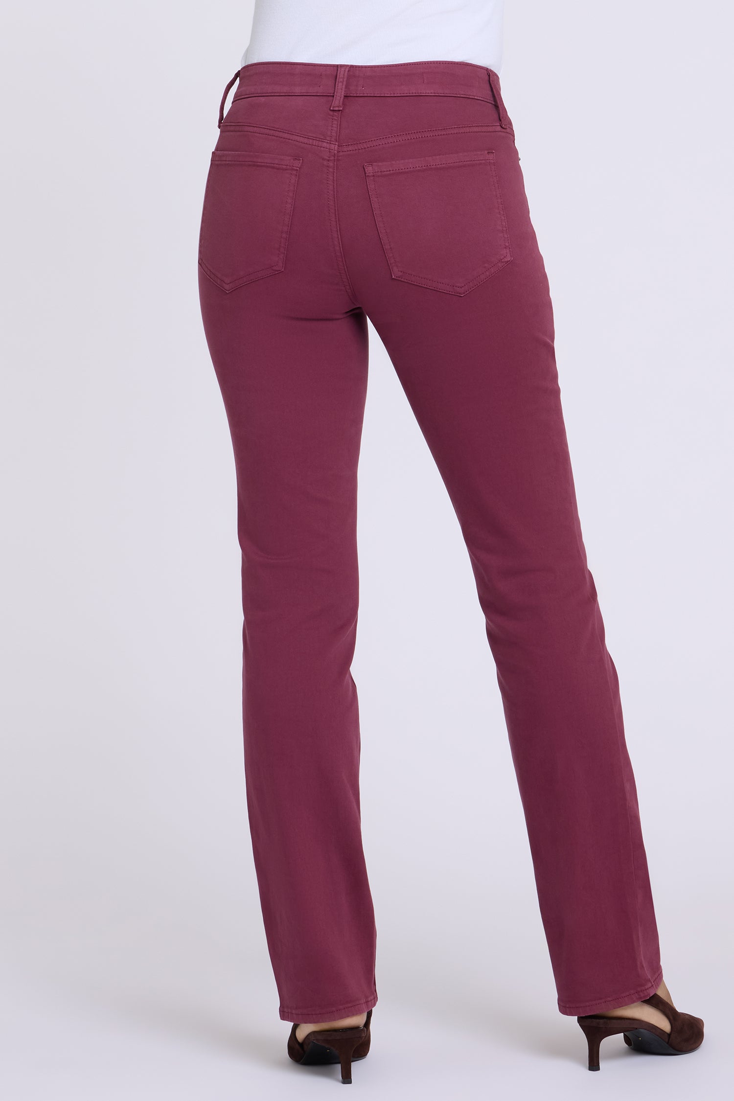 NYDJ Marilyn Straight Jeans In Tall With 34" Inseam - True Burgundy