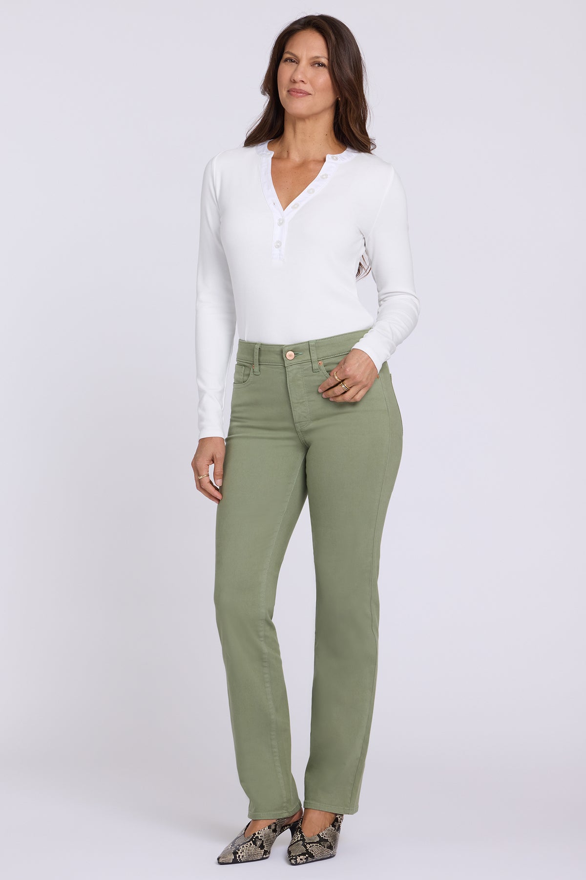 NYDJ Marilyn Straight Jeans  - Artichoke