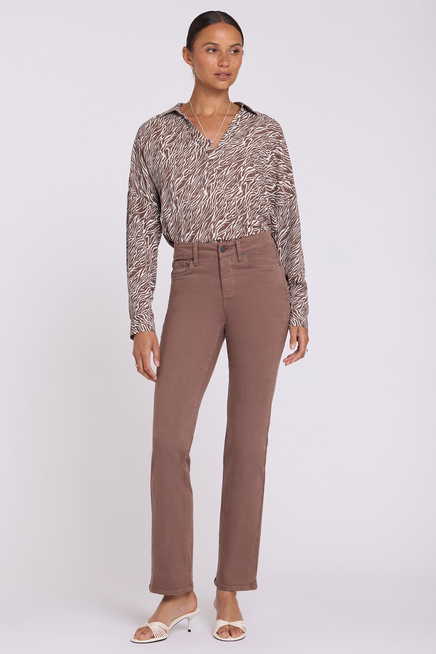 NYDJ Marilyn Straight Jeans  - Deep Taupe