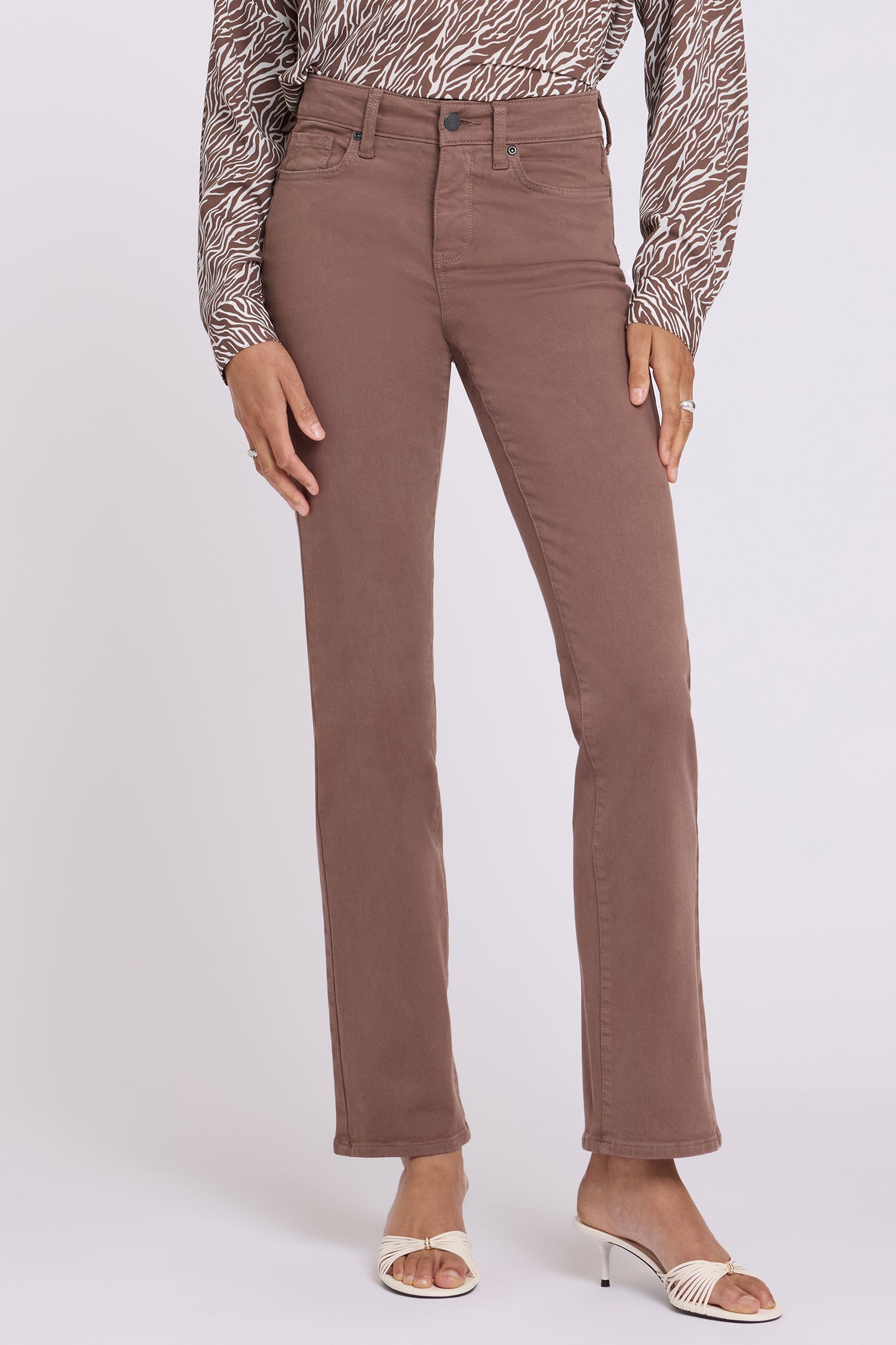 NYDJ Marilyn Straight Jeans  - Deep Taupe