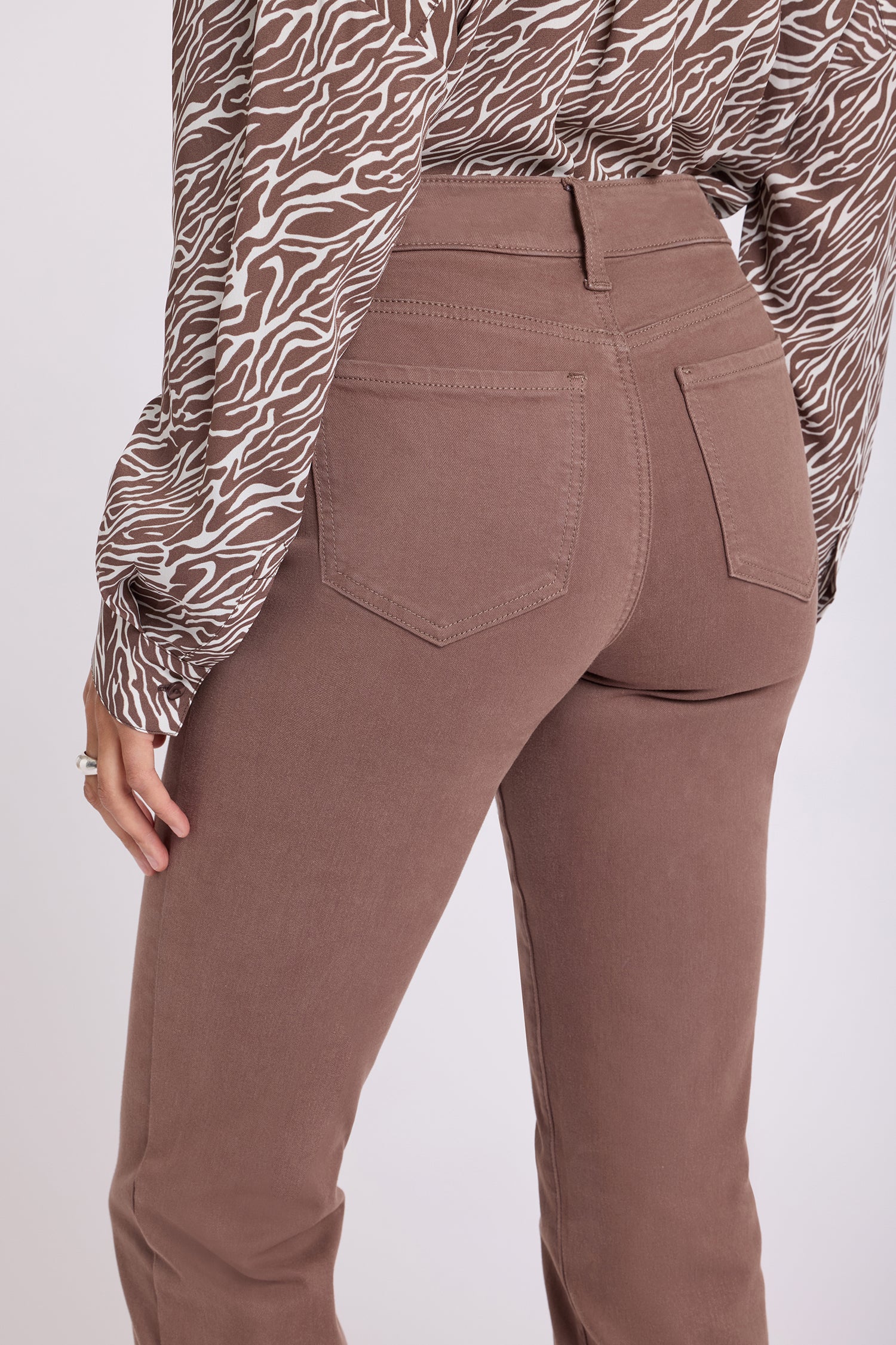 NYDJ Marilyn Straight Jeans  - Deep Taupe