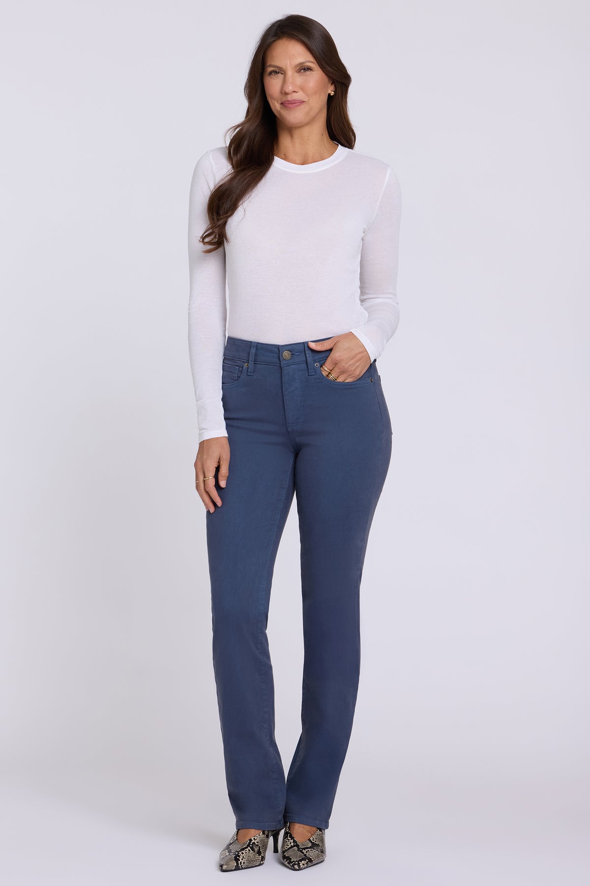 NYDJ Marilyn Straight Jeans  - Jade Blue
