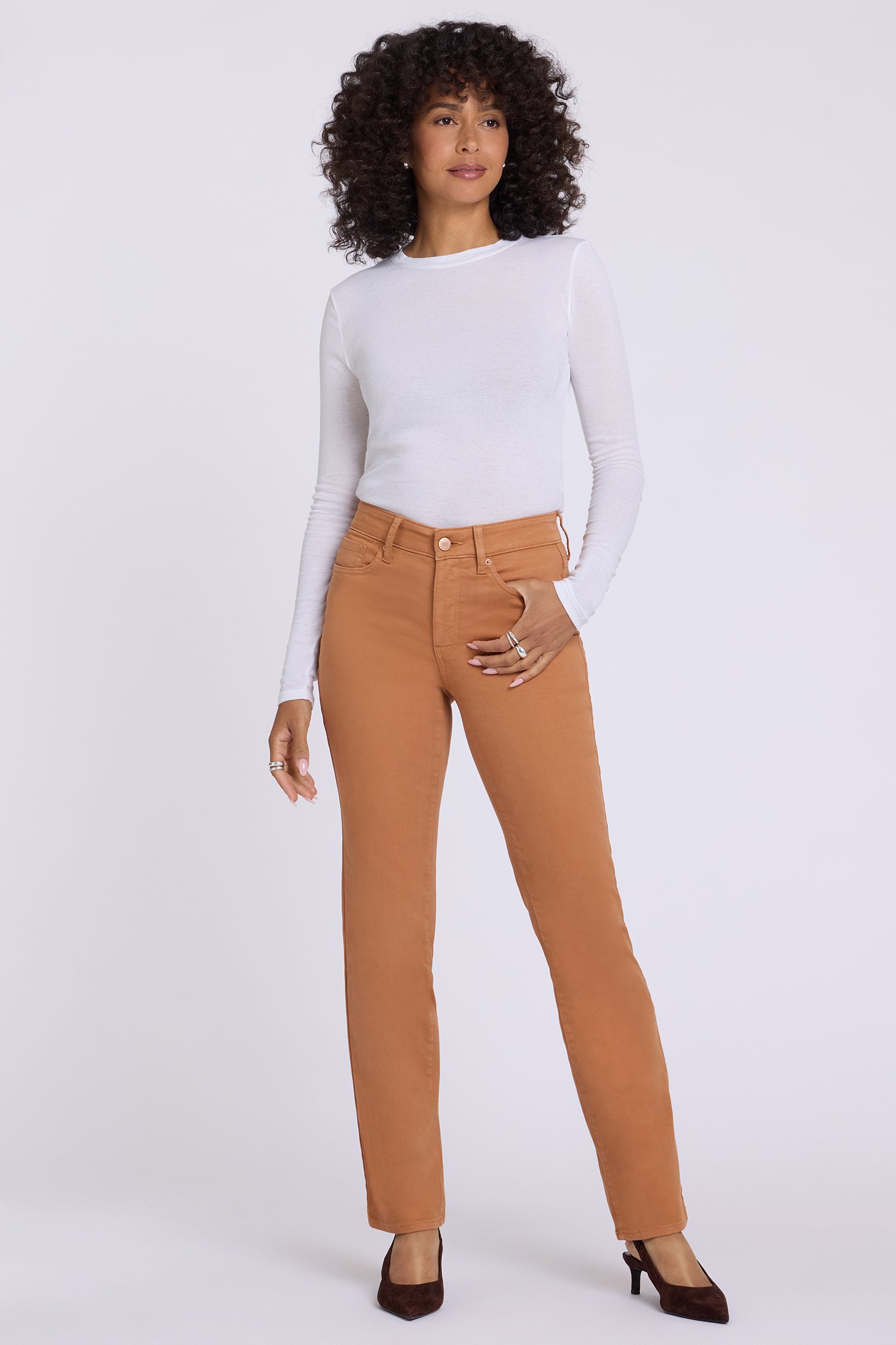 NYDJ Marilyn Straight Jeans  - Roasted Pecan