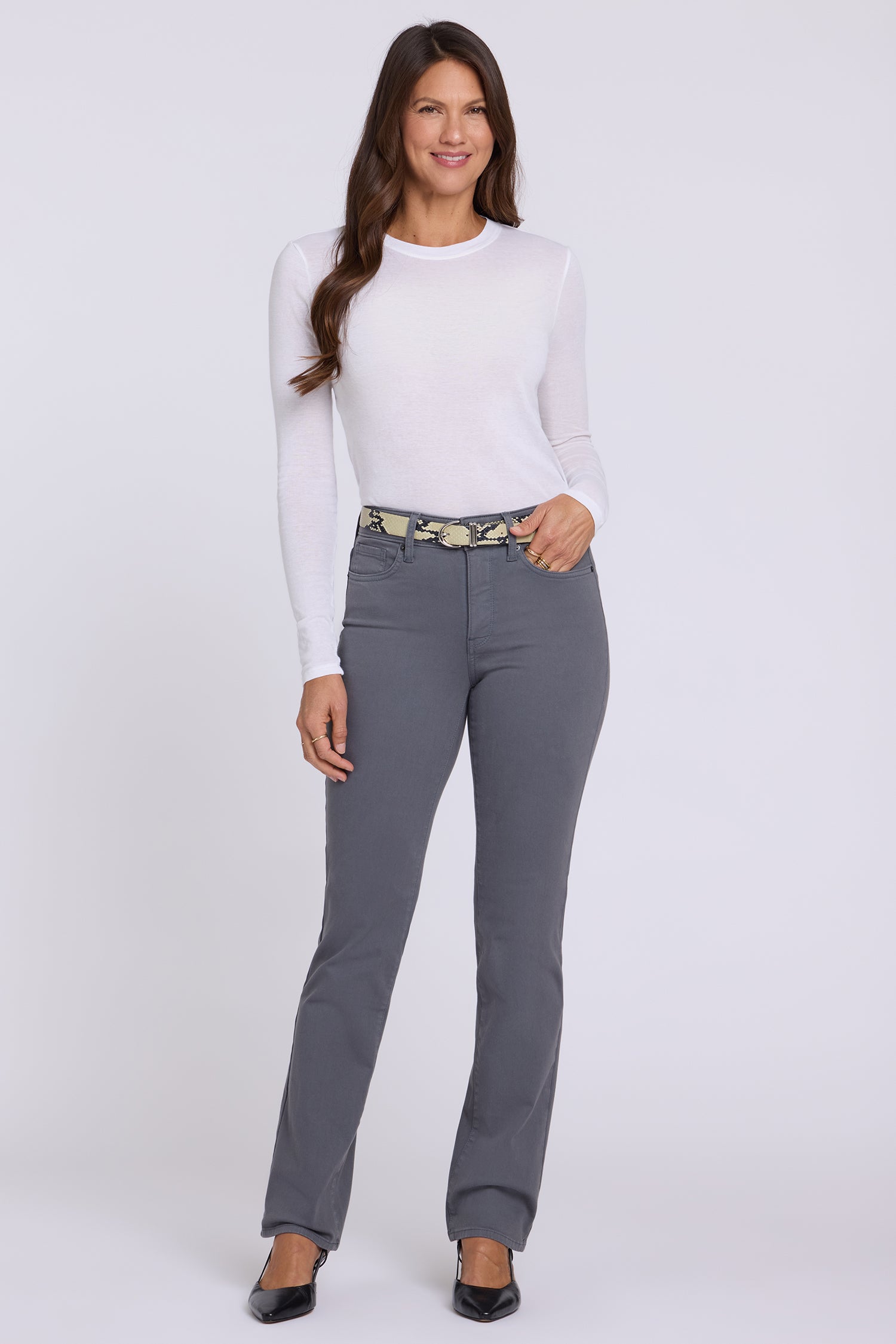 NYDJ Marilyn Straight Jeans  - Vintage Charcoal