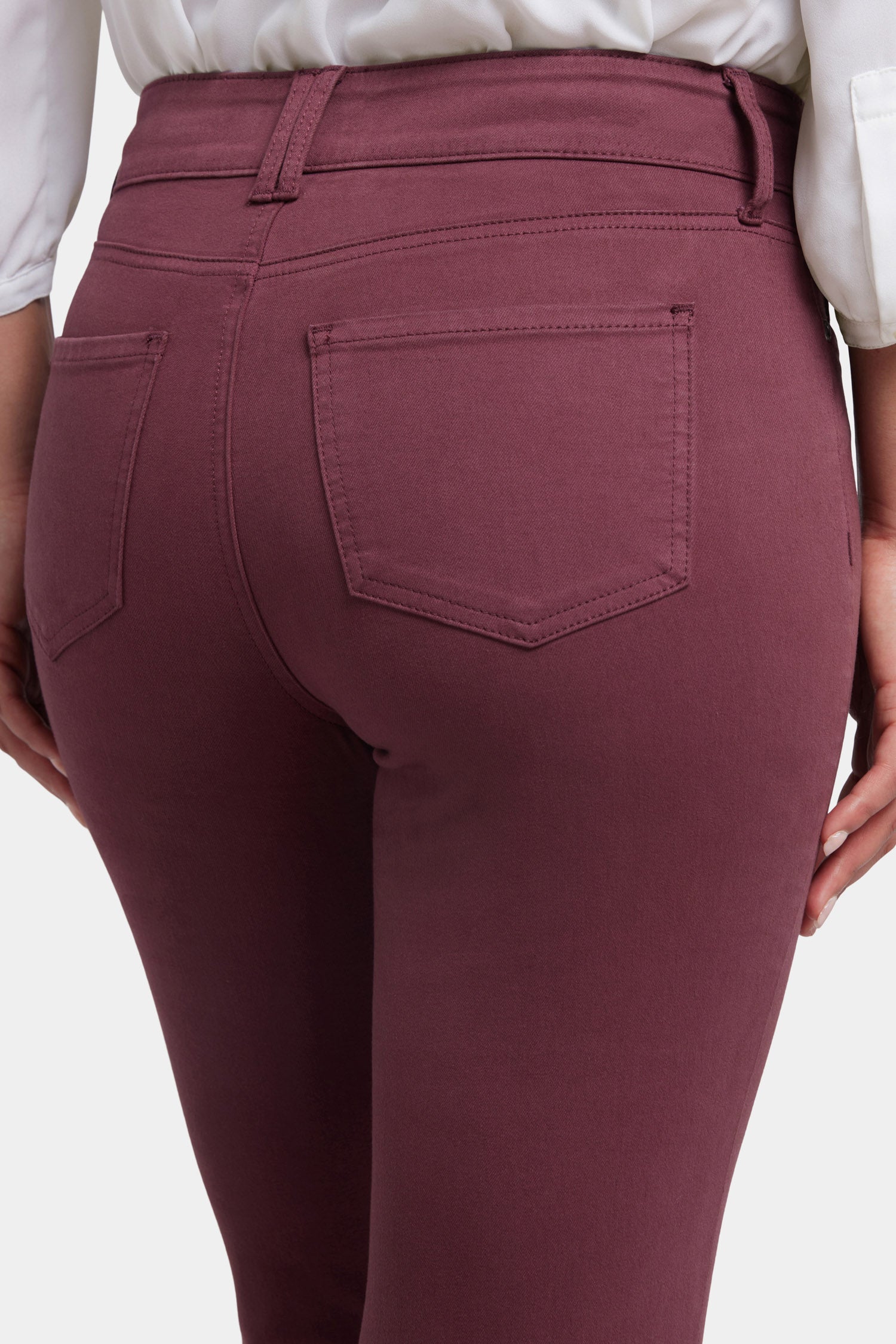 NYDJ Marilyn Straight Jeans With High Rise And Wide Waistband  - Dark Cherry
