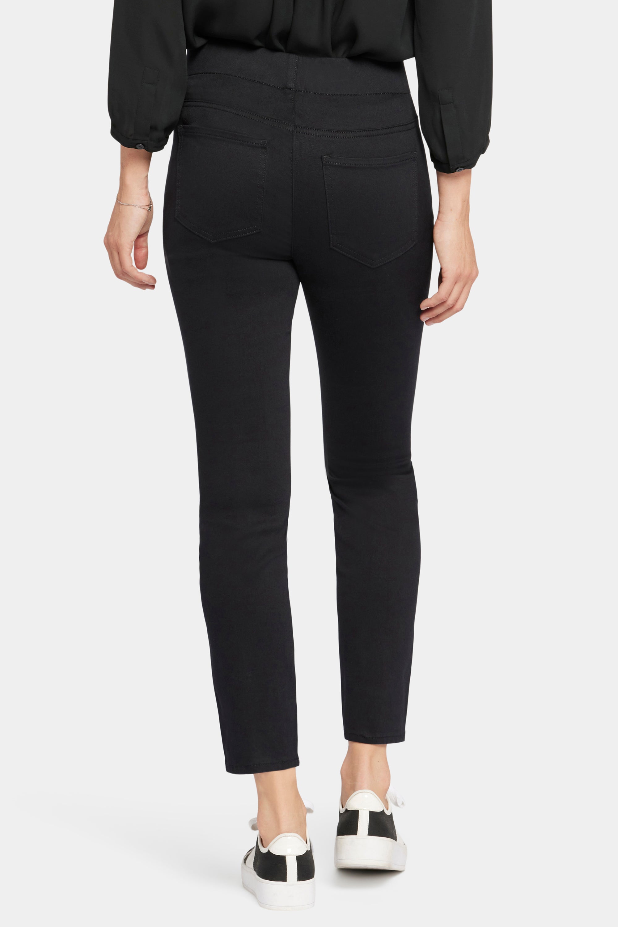 NYDJ Skinny Ankle Pull-On Jeans With Sideseam Slit - Black