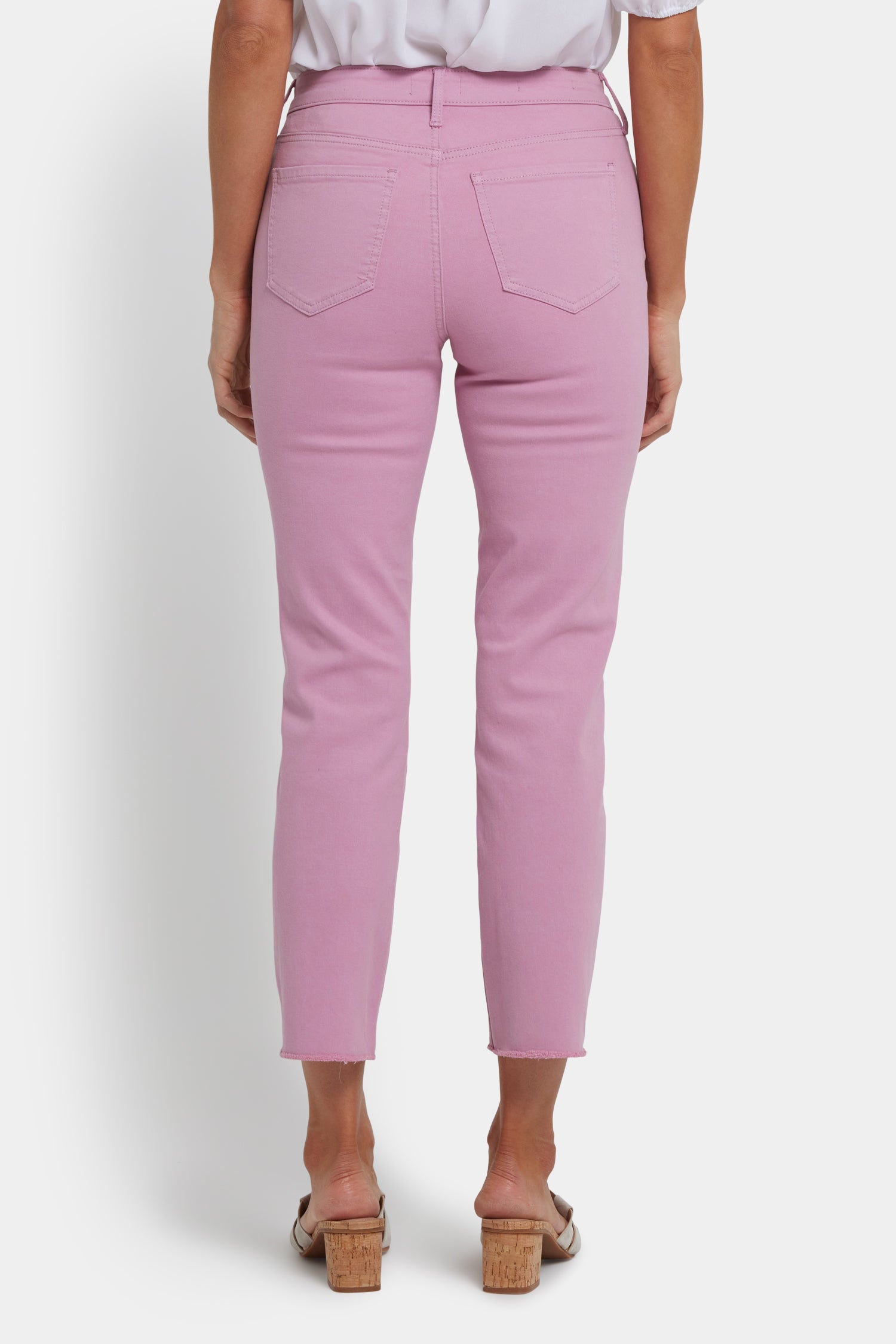 NYDJ Sheri Slim Ankle Jeans With Frayed Hems - Ballet
