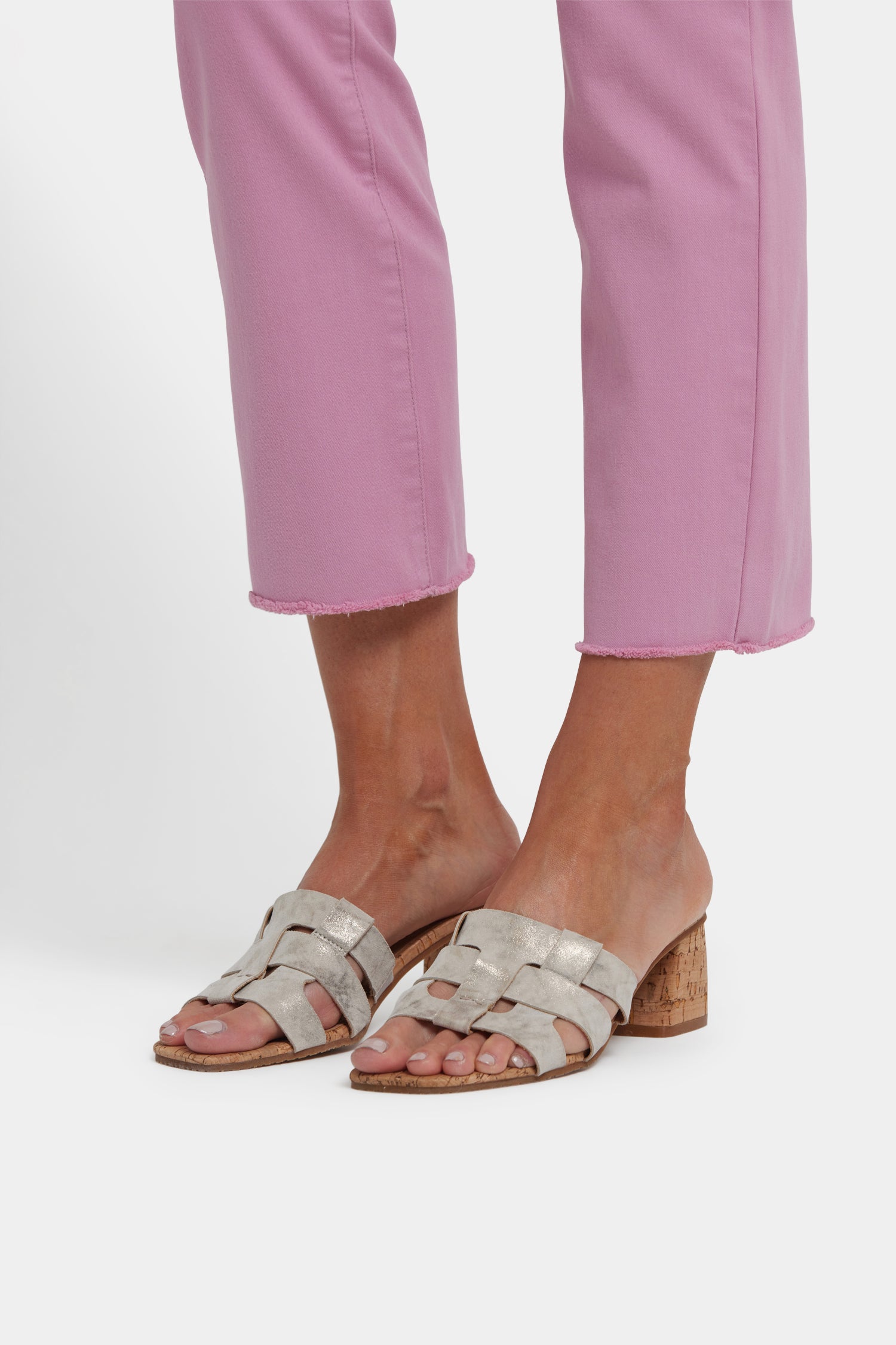 NYDJ Sheri Slim Ankle Jeans With Frayed Hems - Ballet