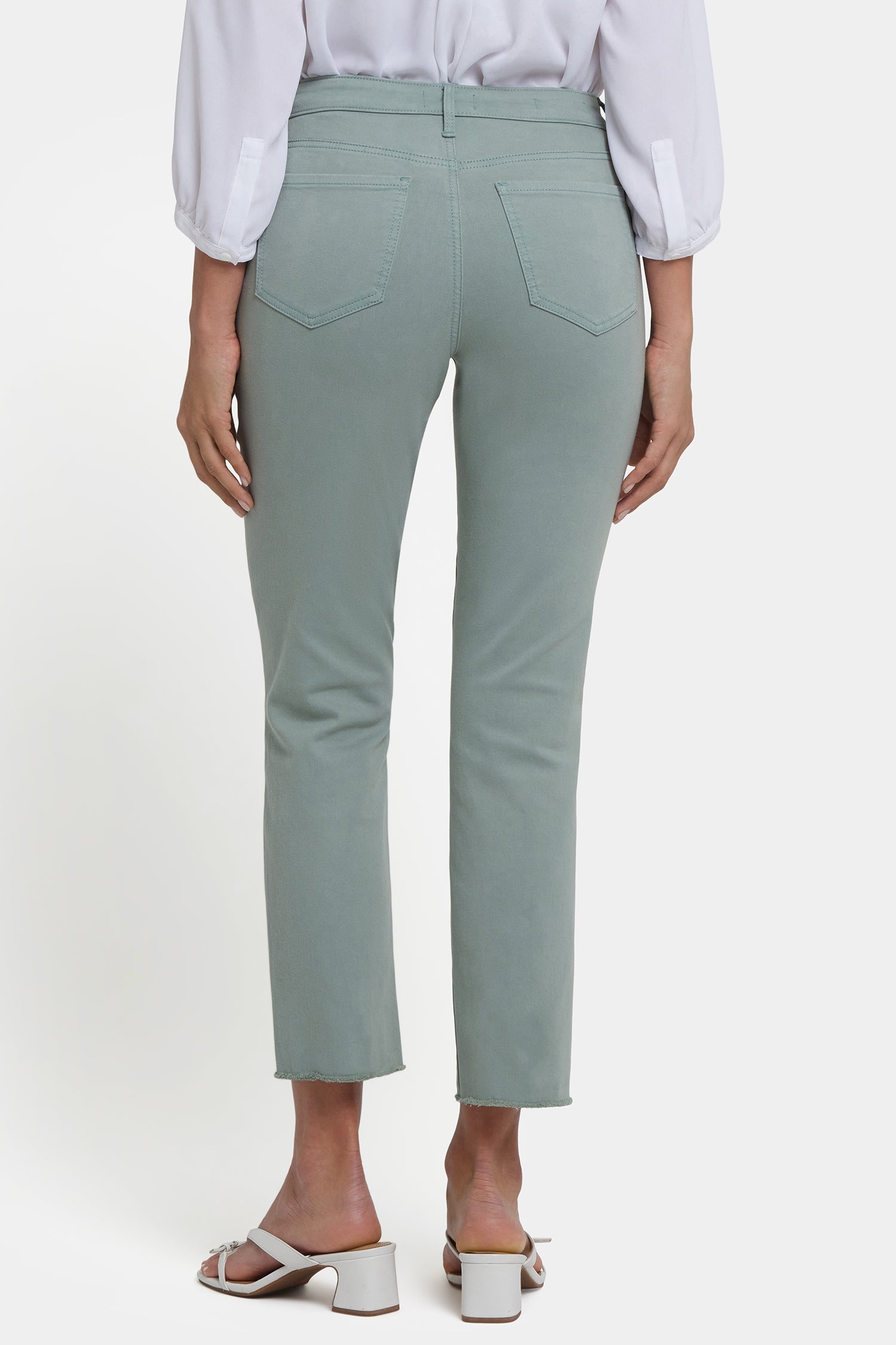 NYDJ Sheri Slim Ankle Jeans With Frayed Hems - Mistletoe