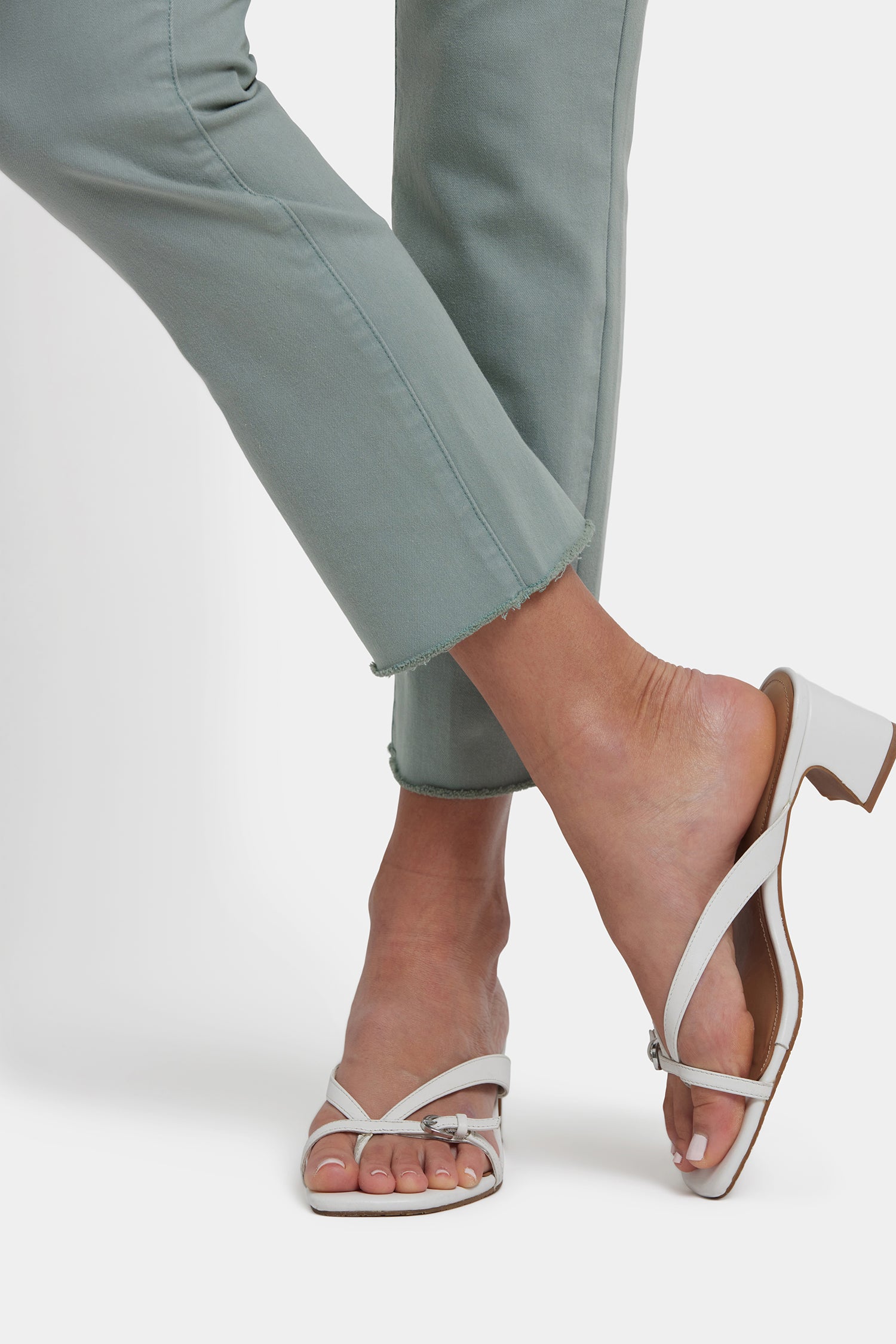 NYDJ Sheri Slim Ankle Jeans With Frayed Hems - Mistletoe