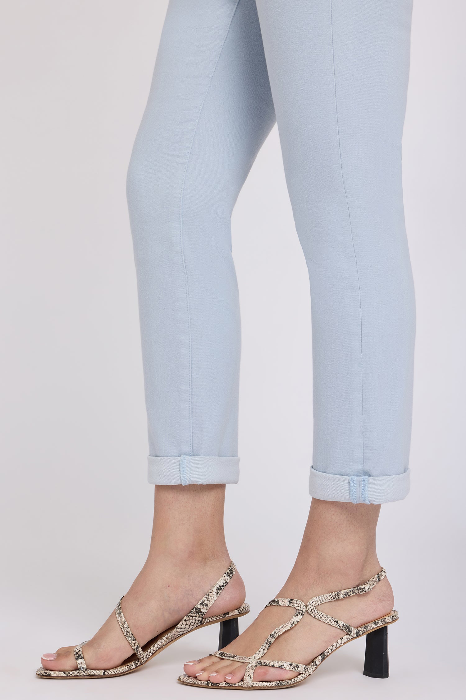 NYDJ Sheri Slim Straight Ankle Jeans With Roll Cuffs - Blue Clover