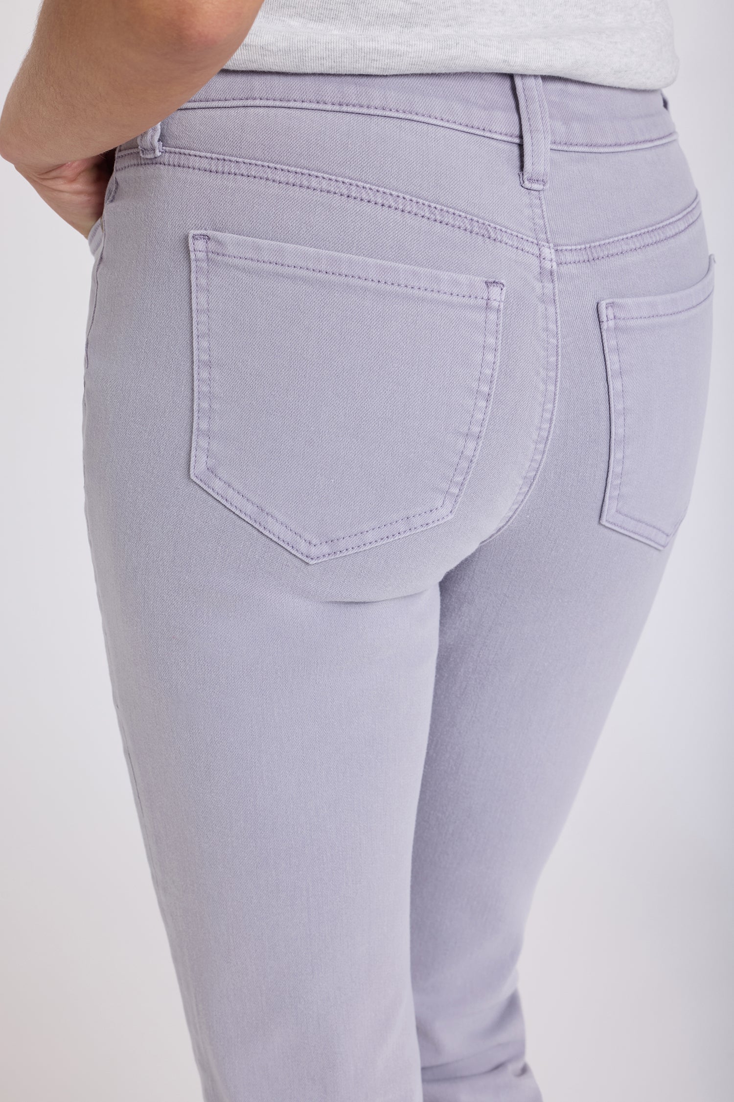 NYDJ Sheri Slim Straight Ankle Jeans With Roll Cuffs - Vintage Lavender