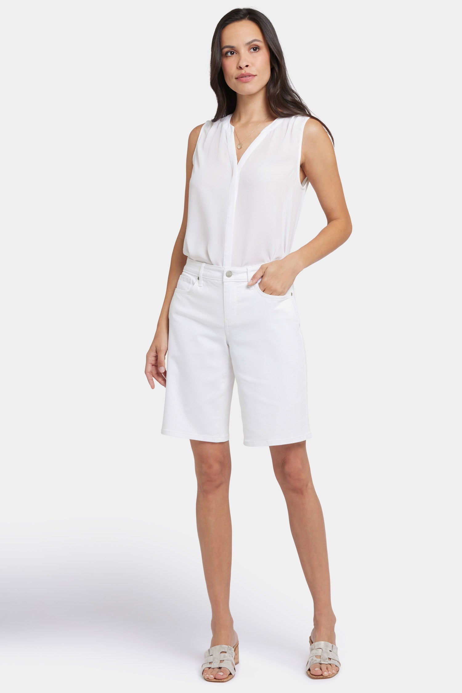 NYDJ Lilly Denim Shorts  - Optic White