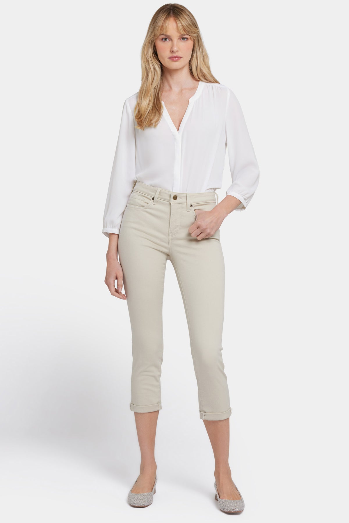 NYDJ Chloe Skinny Capri Jeans With Roll Cuffs - Feather