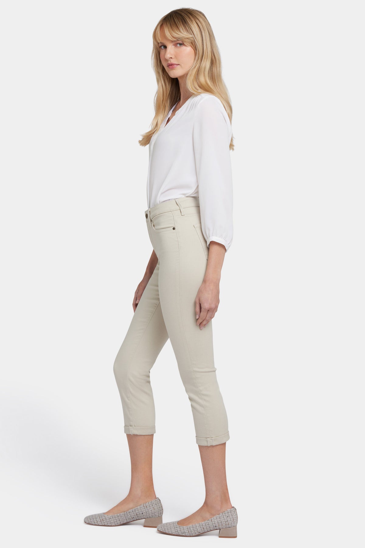 NYDJ Chloe Skinny Capri Jeans With Roll Cuffs - Feather