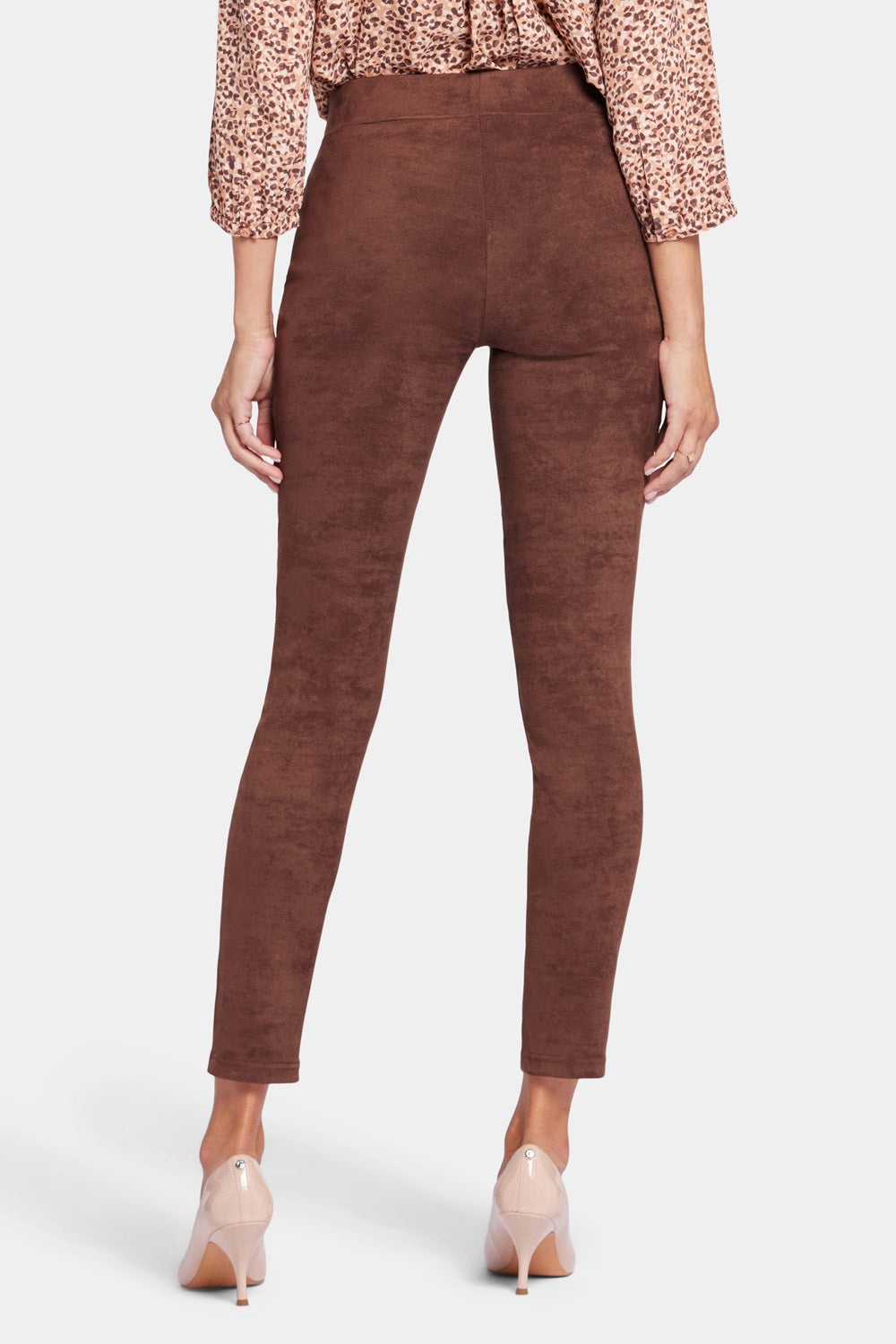 NYDJ Basic Legging Pants In Stretch Faux Suede - Dark Chocolate