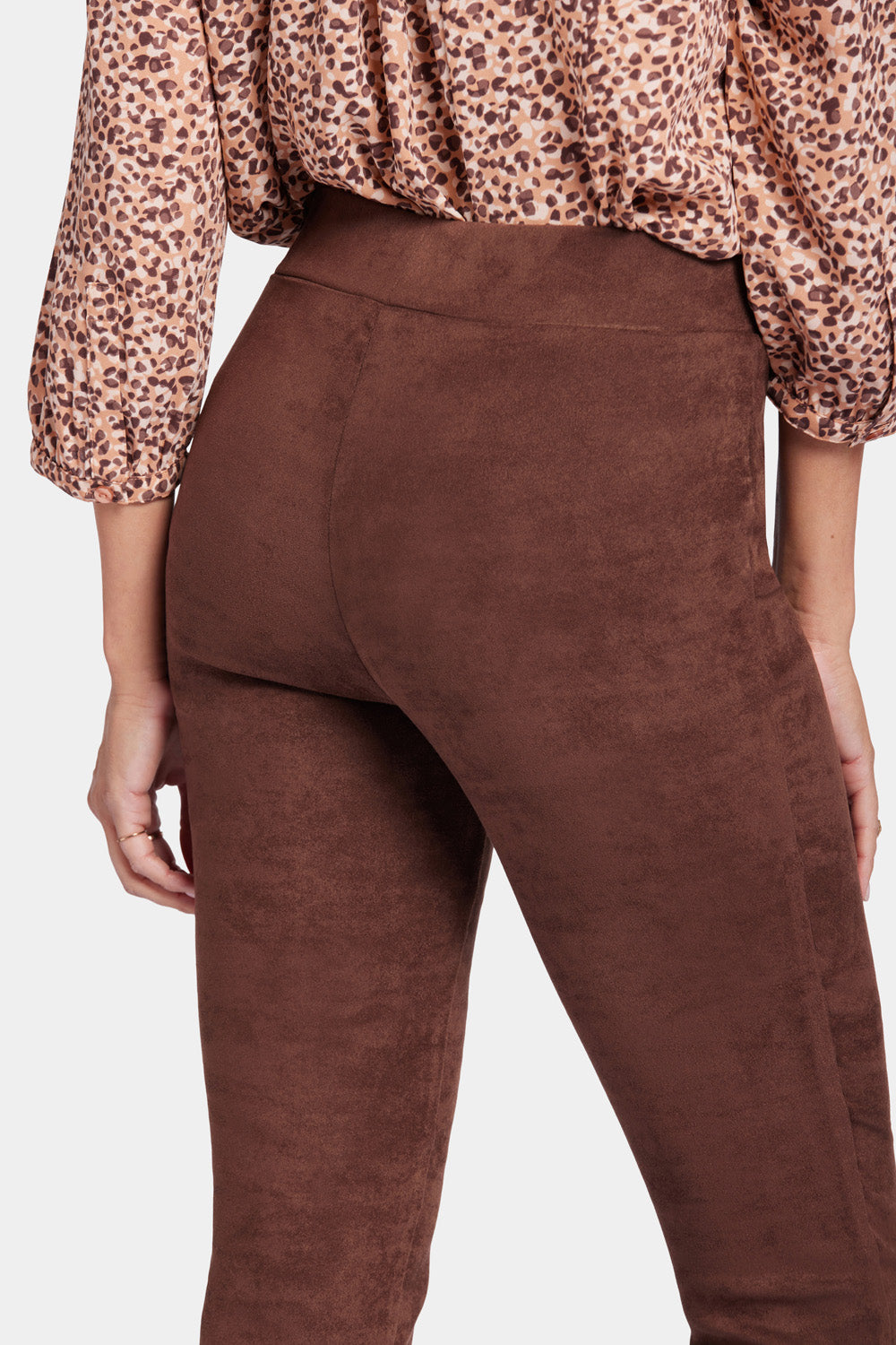 NYDJ Basic Legging Pants In Stretch Faux Suede - Dark Chocolate