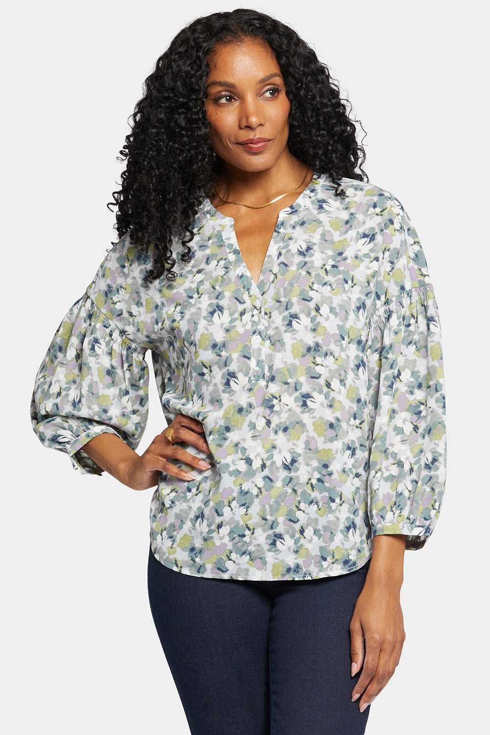 NYDJ Paulina Peasant Blouse  - Bloomington