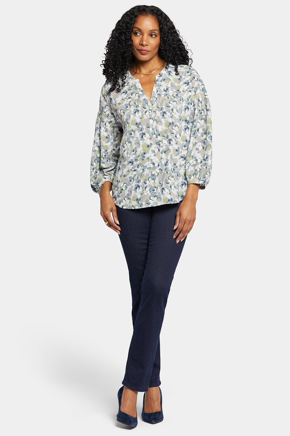 NYDJ Paulina Peasant Blouse  - Bloomington