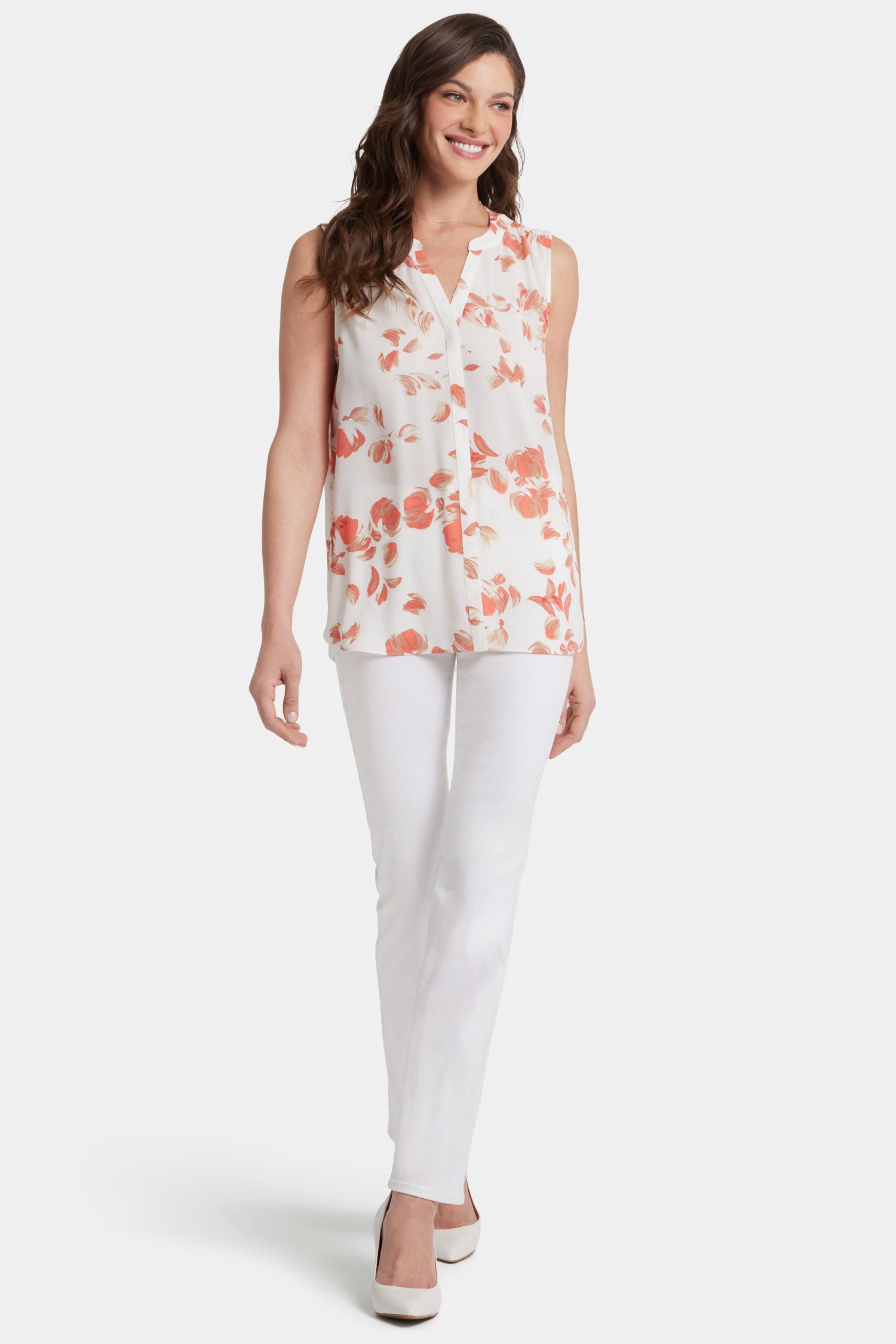 NYDJ Sleeveless Pintuck Blouse   - Aurora