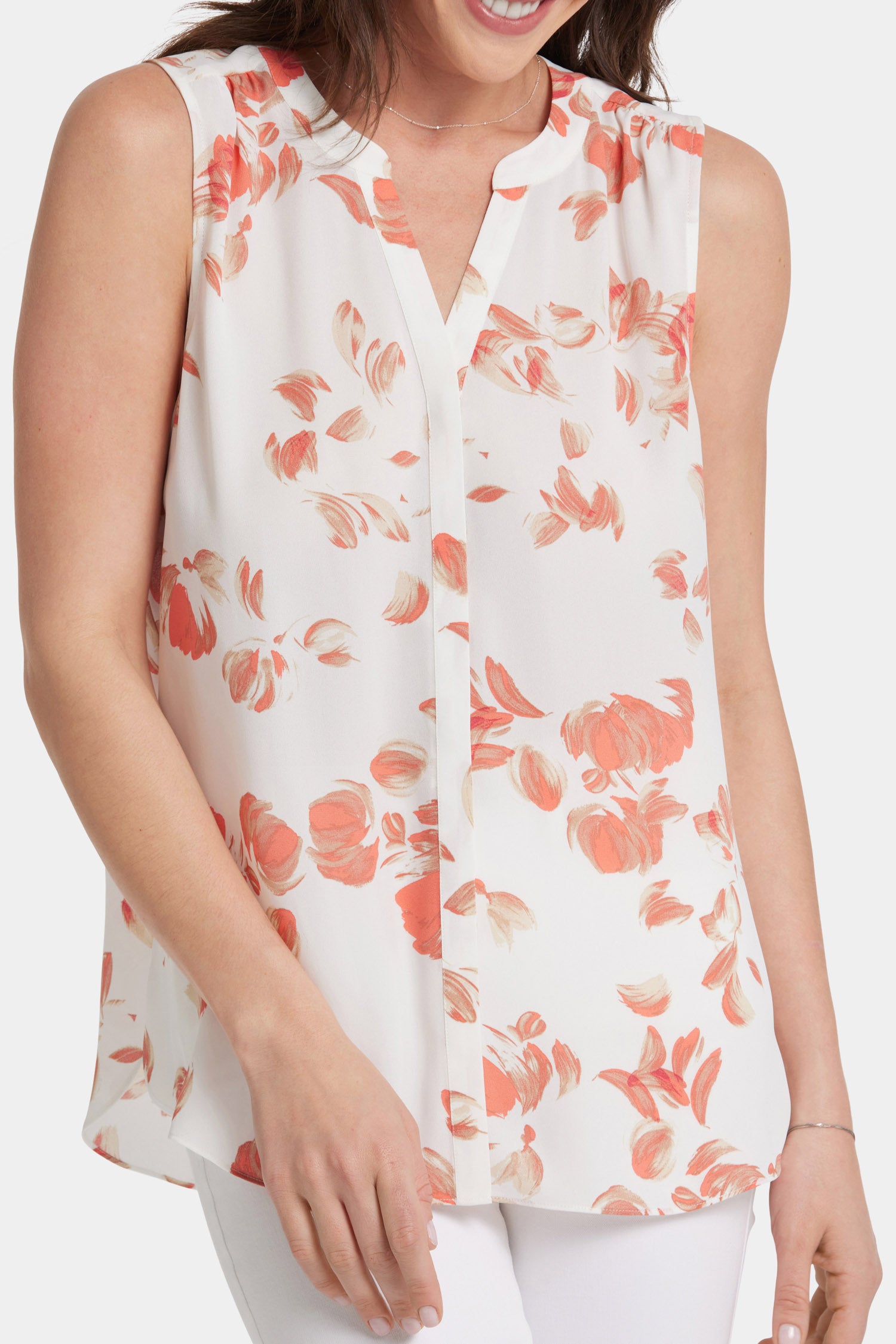 NYDJ Sleeveless Pintuck Blouse   - Aurora
