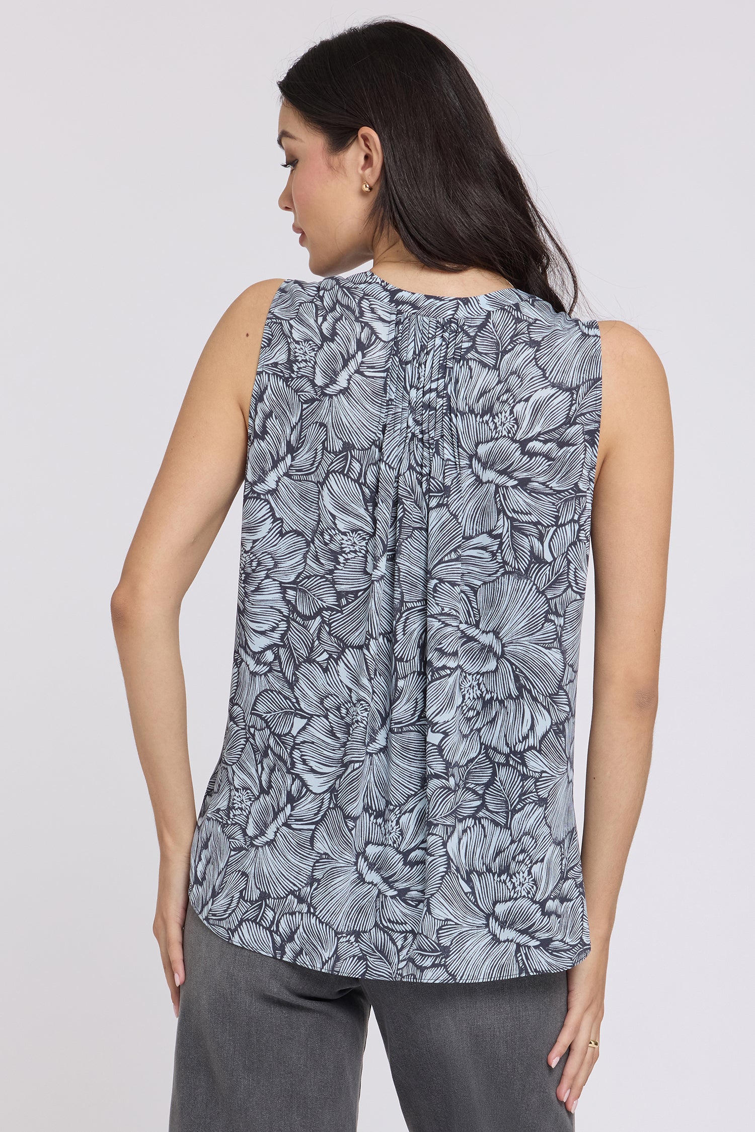 NYDJ Sleeveless Pintuck Blouse  - Aria Arabesque