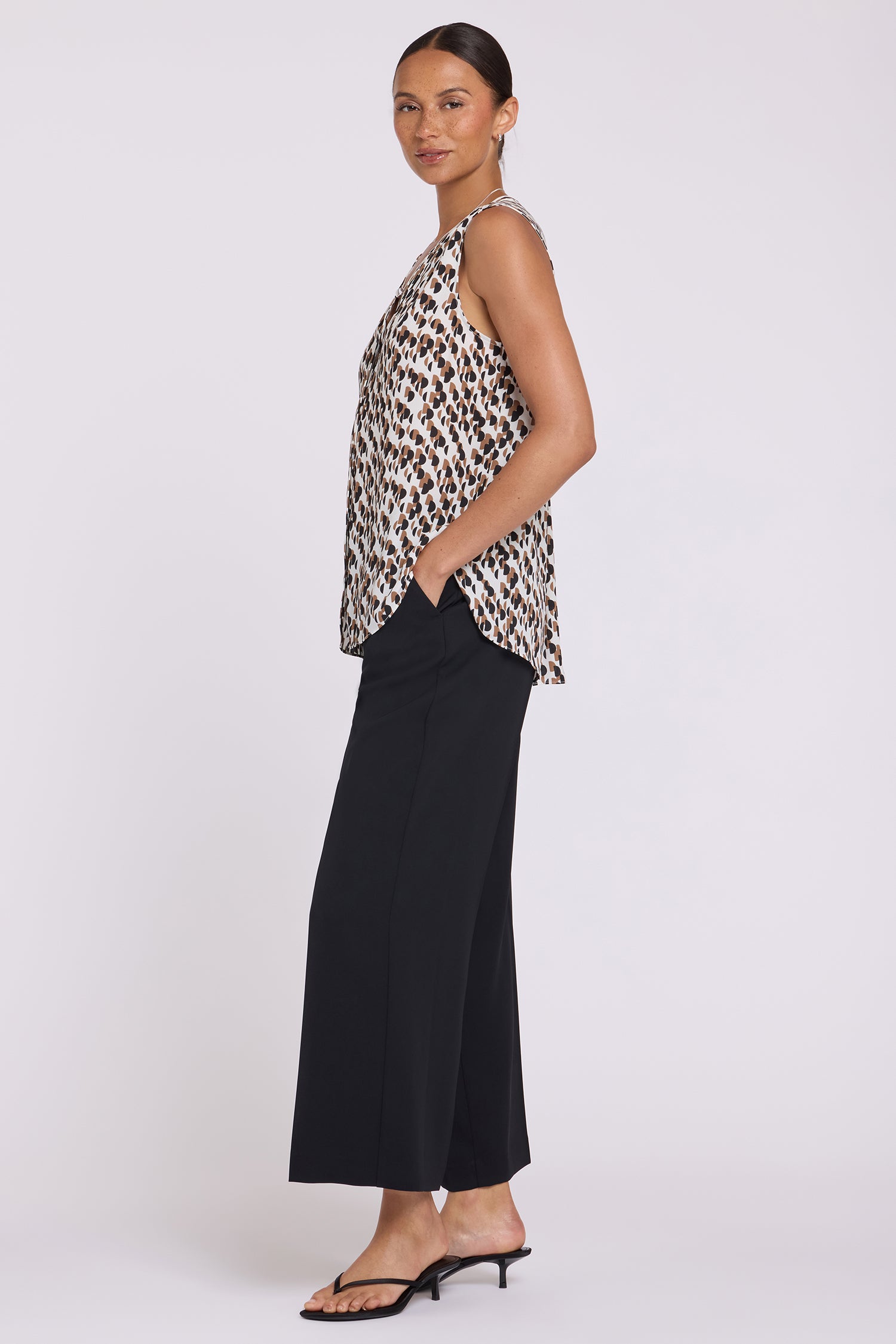 NYDJ Sleeveless Pintuck Blouse  - Geo Gala