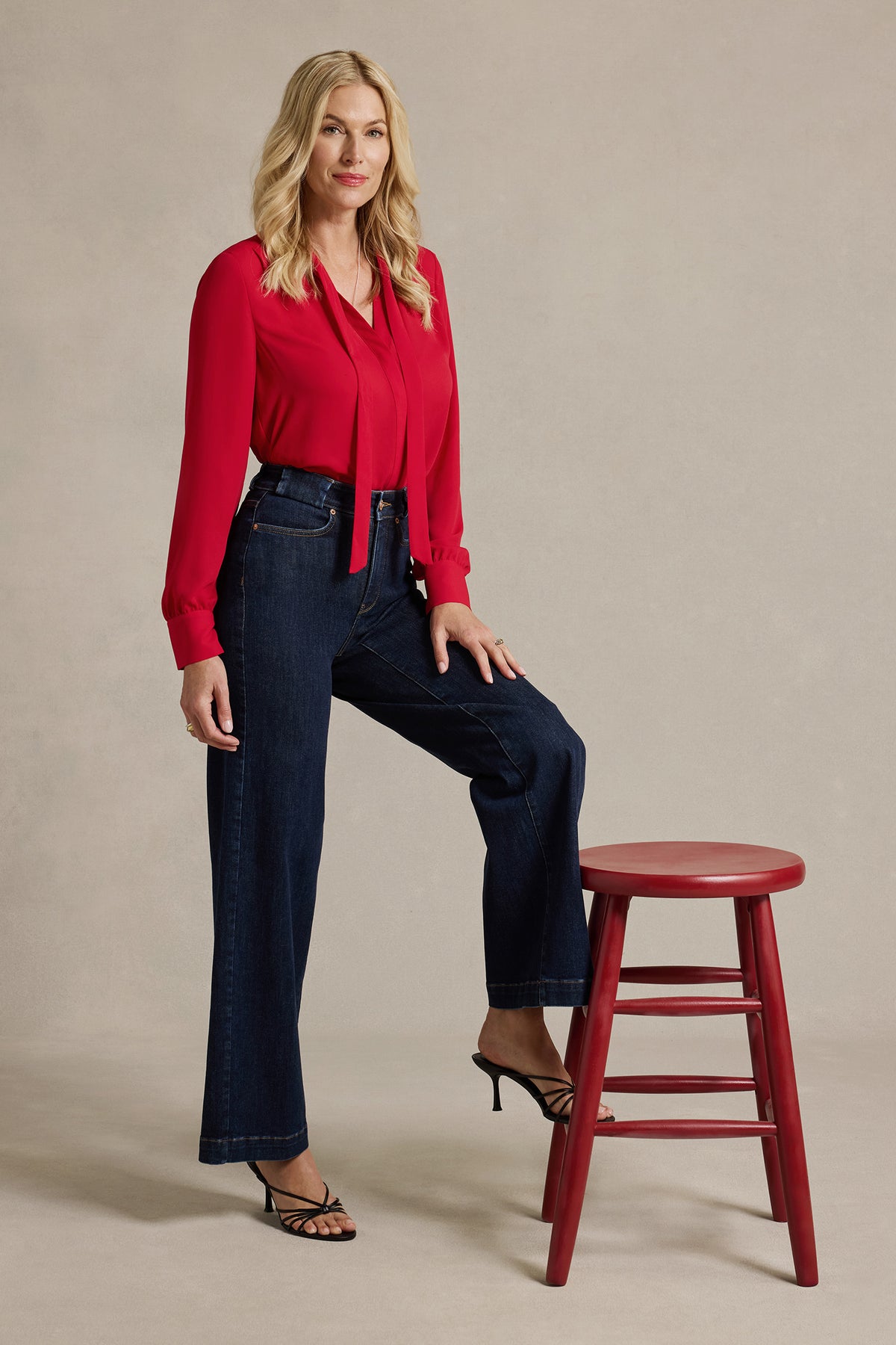 NYDJ Tie-Neck Blouse  - Passion