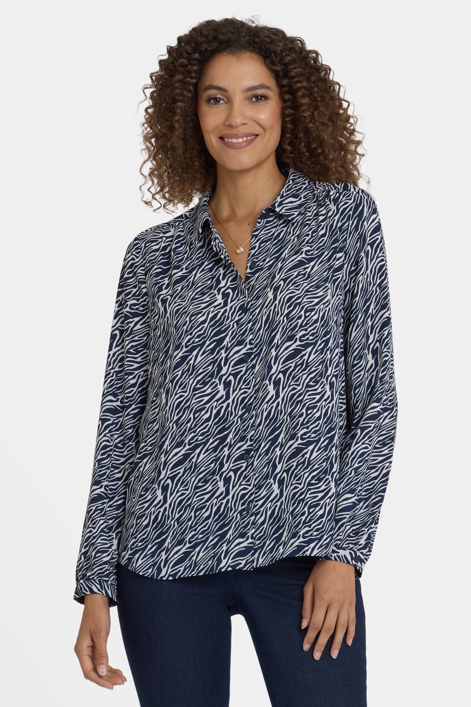 NYDJ Modern Blouse  - Vintage Zebra