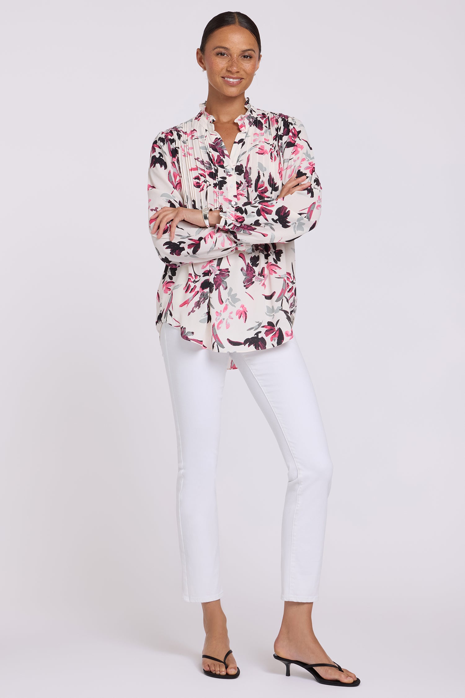 NYDJ Pleated Front Tunic  - Starlight Garden