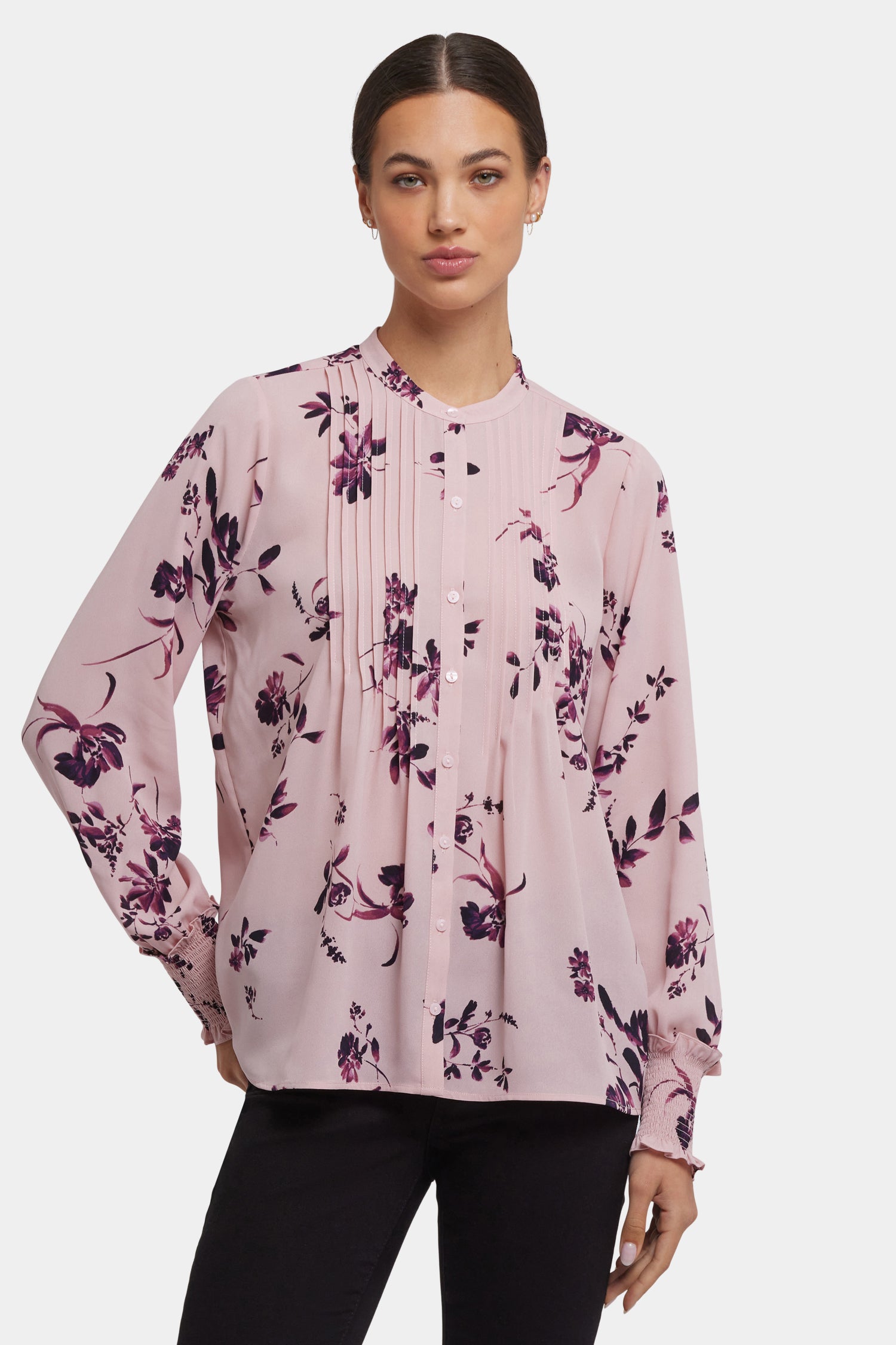 NYDJ Pleated Peasant Blouse  - Petit Palais