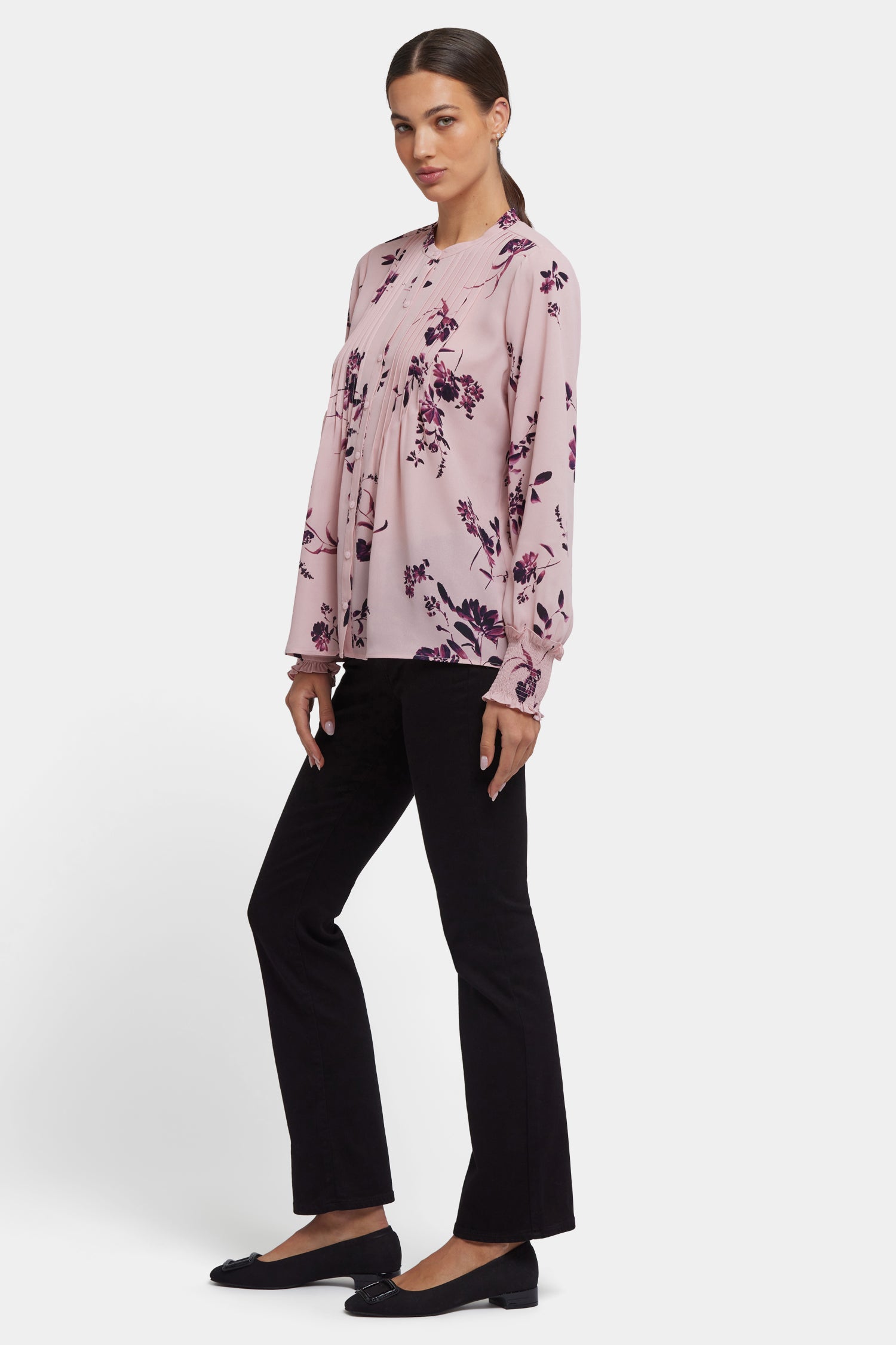 NYDJ Pleated Peasant Blouse  - Petit Palais