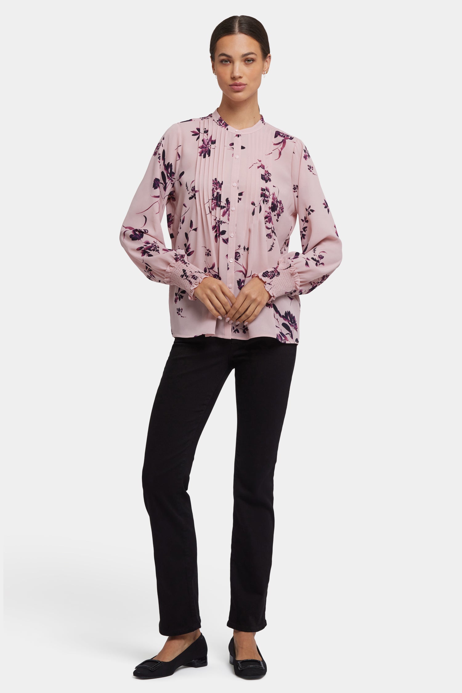 NYDJ Pleated Peasant Blouse  - Petit Palais