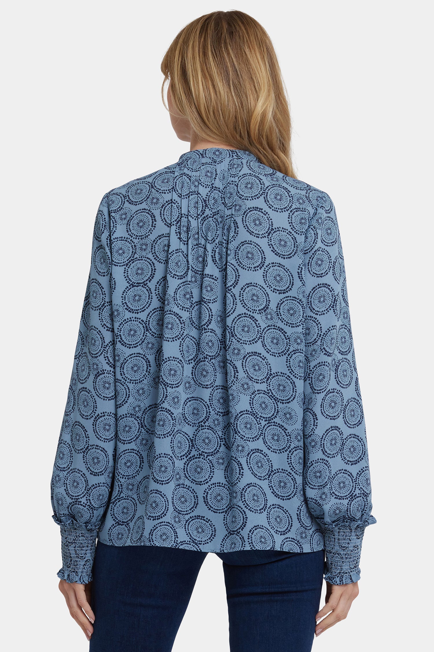 NYDJ Pleated Peasant Blouse  - Rain Garden