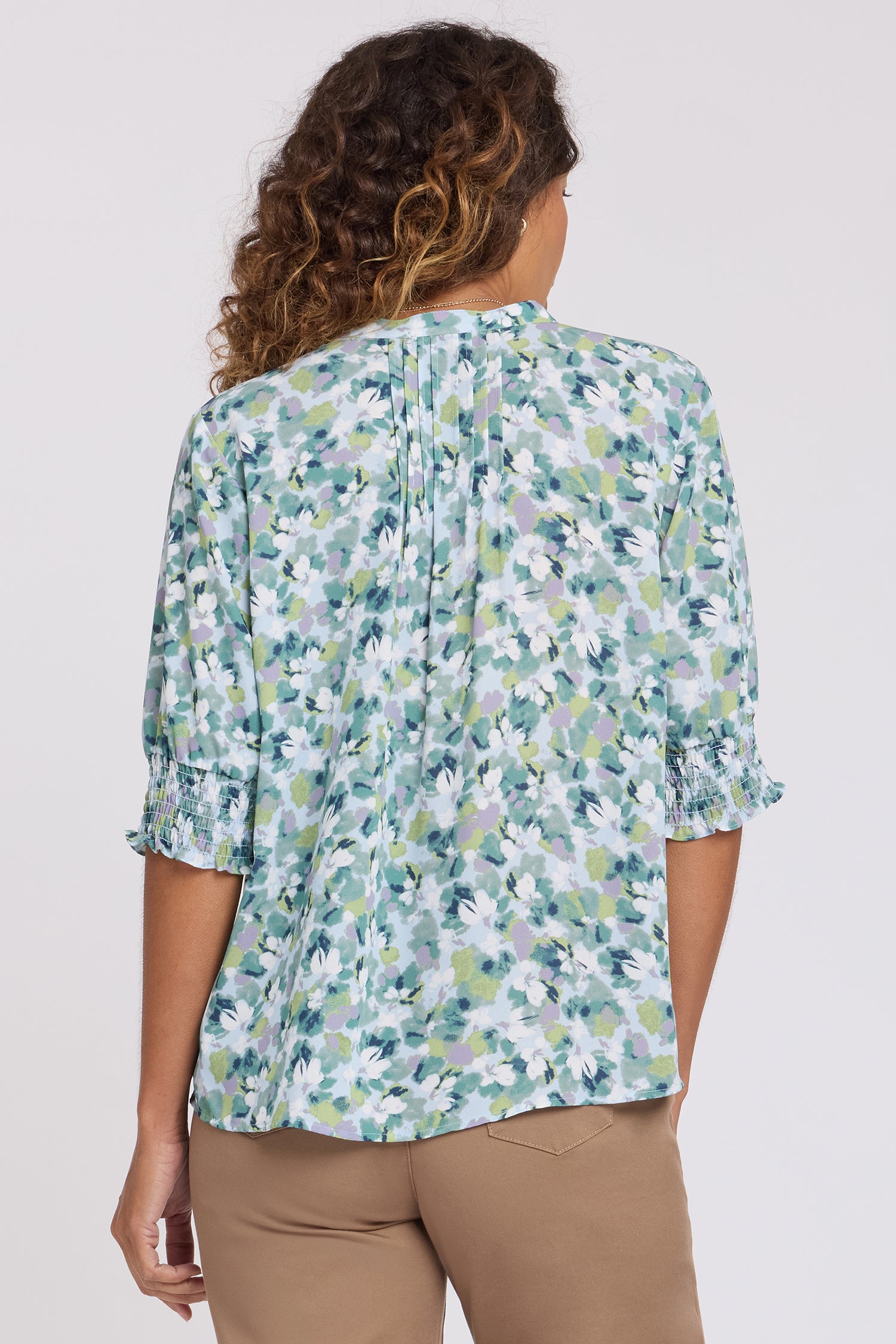 NYDJ Pleated Short Sleeved Blouse  - Bloomington