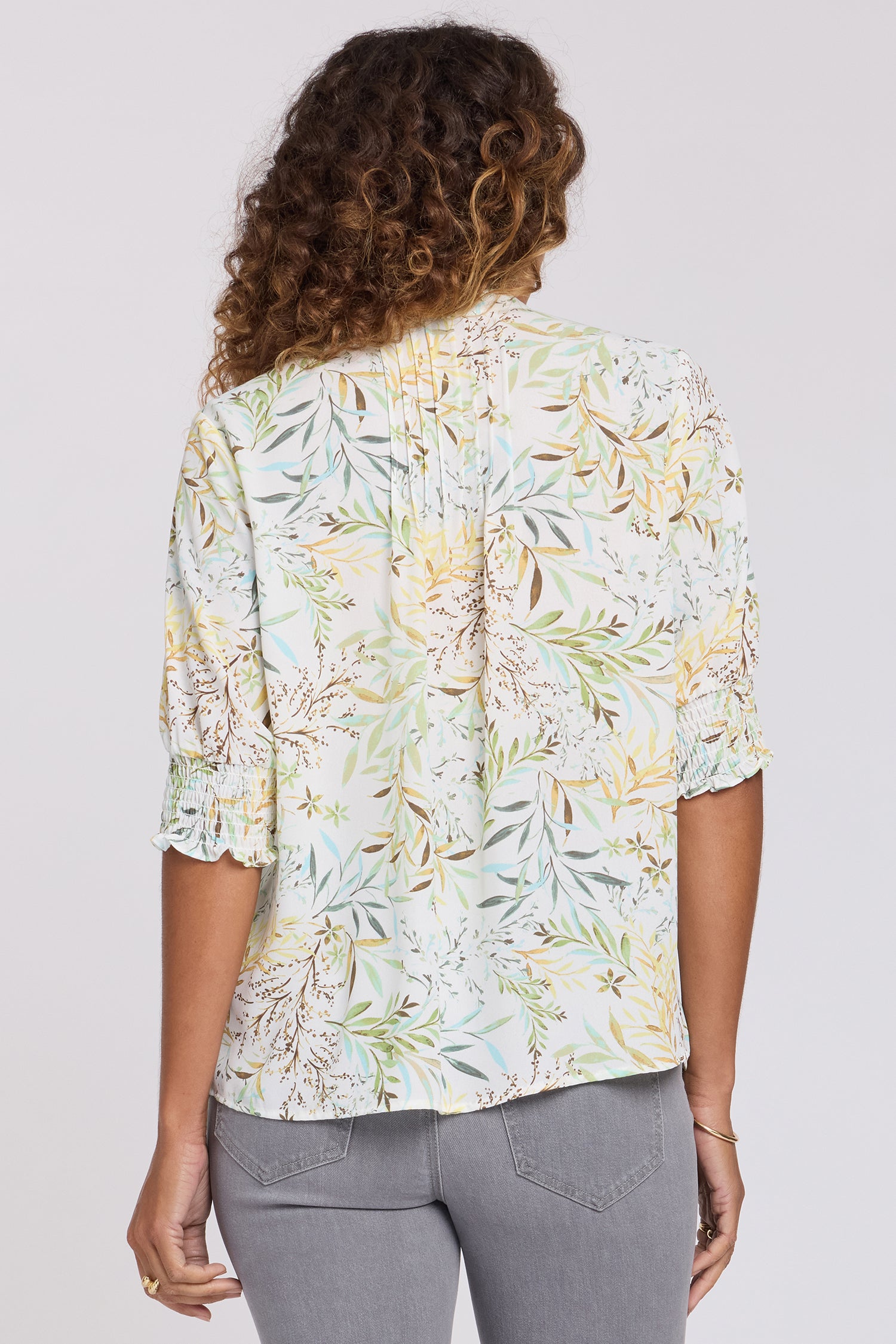 NYDJ Pleated Short Sleeved Blouse  - Chateau Jardin