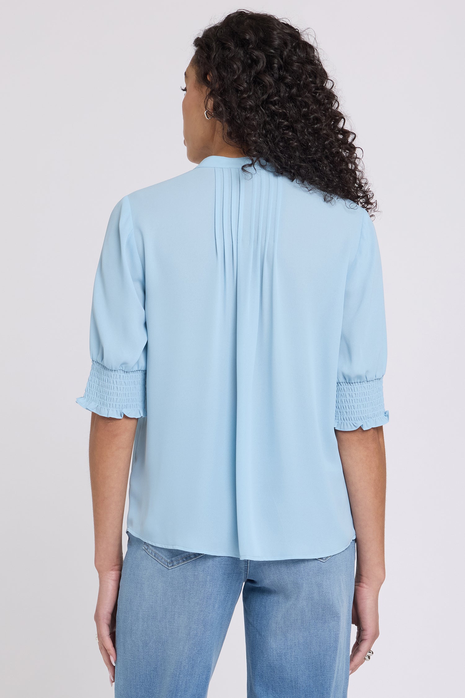 NYDJ Pleated Short Sleeved Blouse  - Starlight