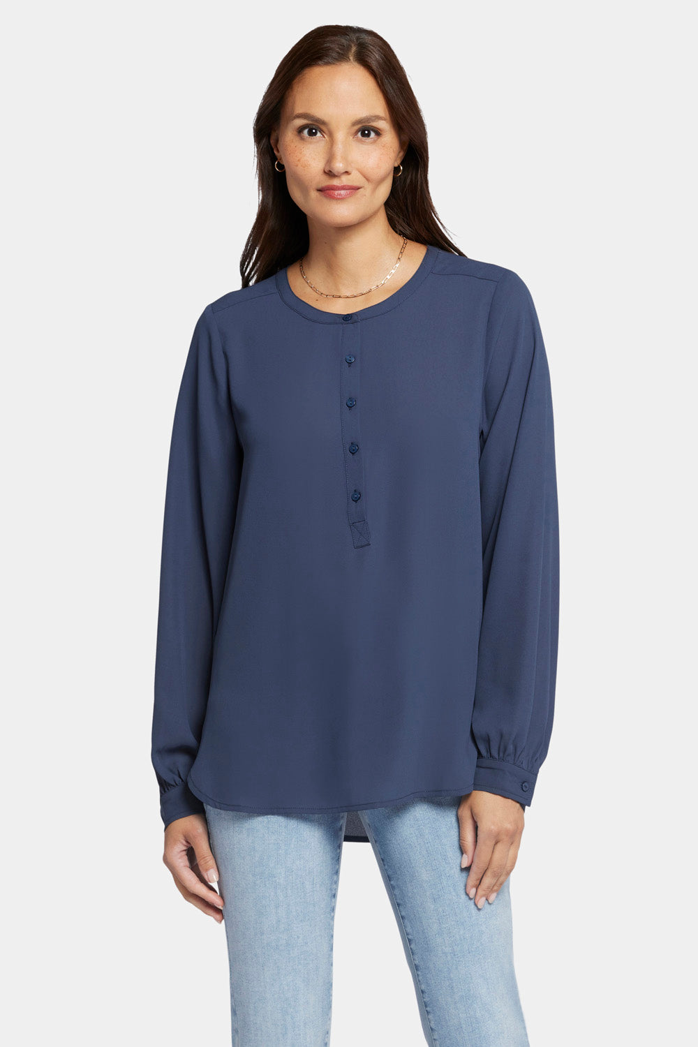 NYDJ Simone Blouse  - Oxford Navy