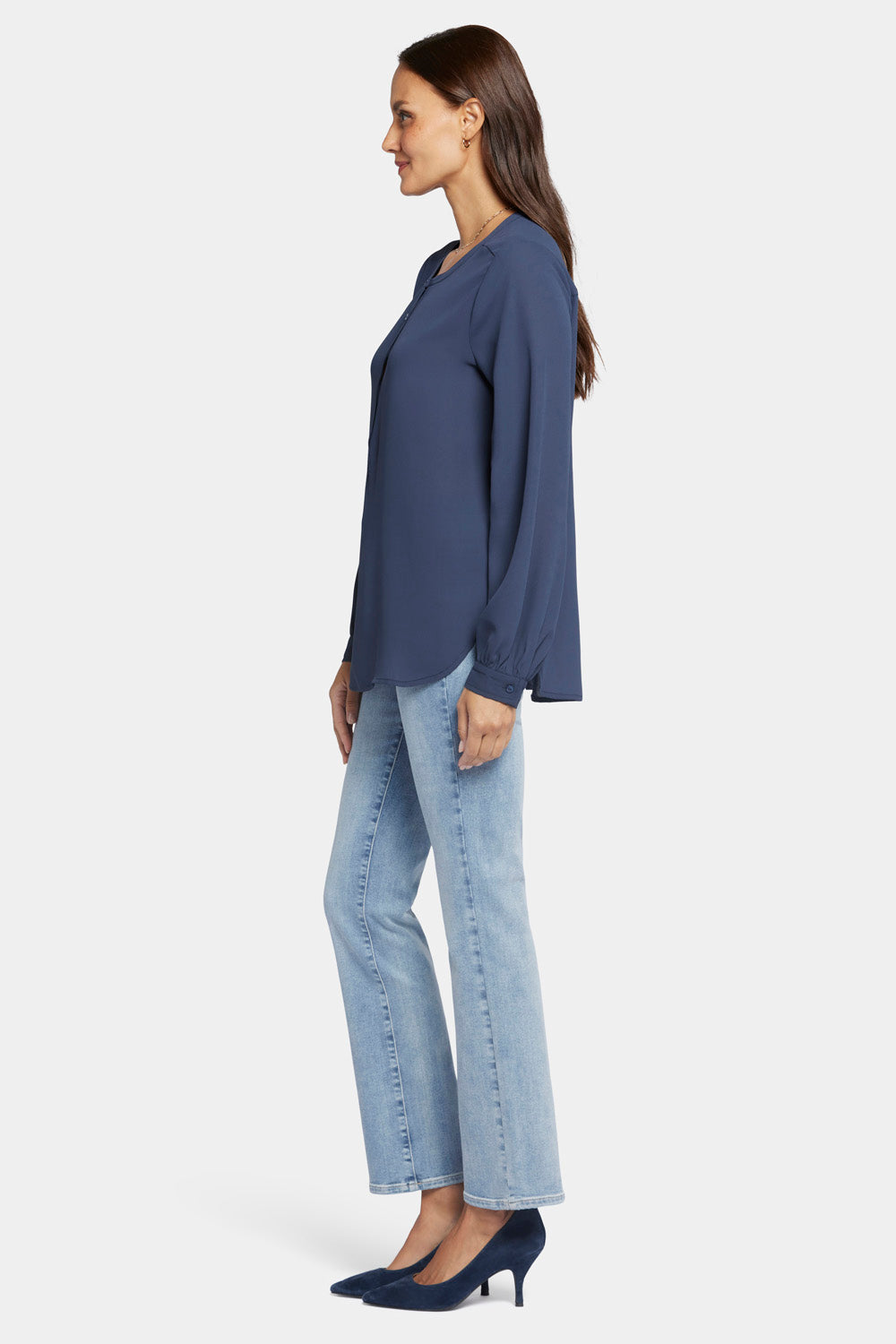 NYDJ Simone Blouse  - Oxford Navy